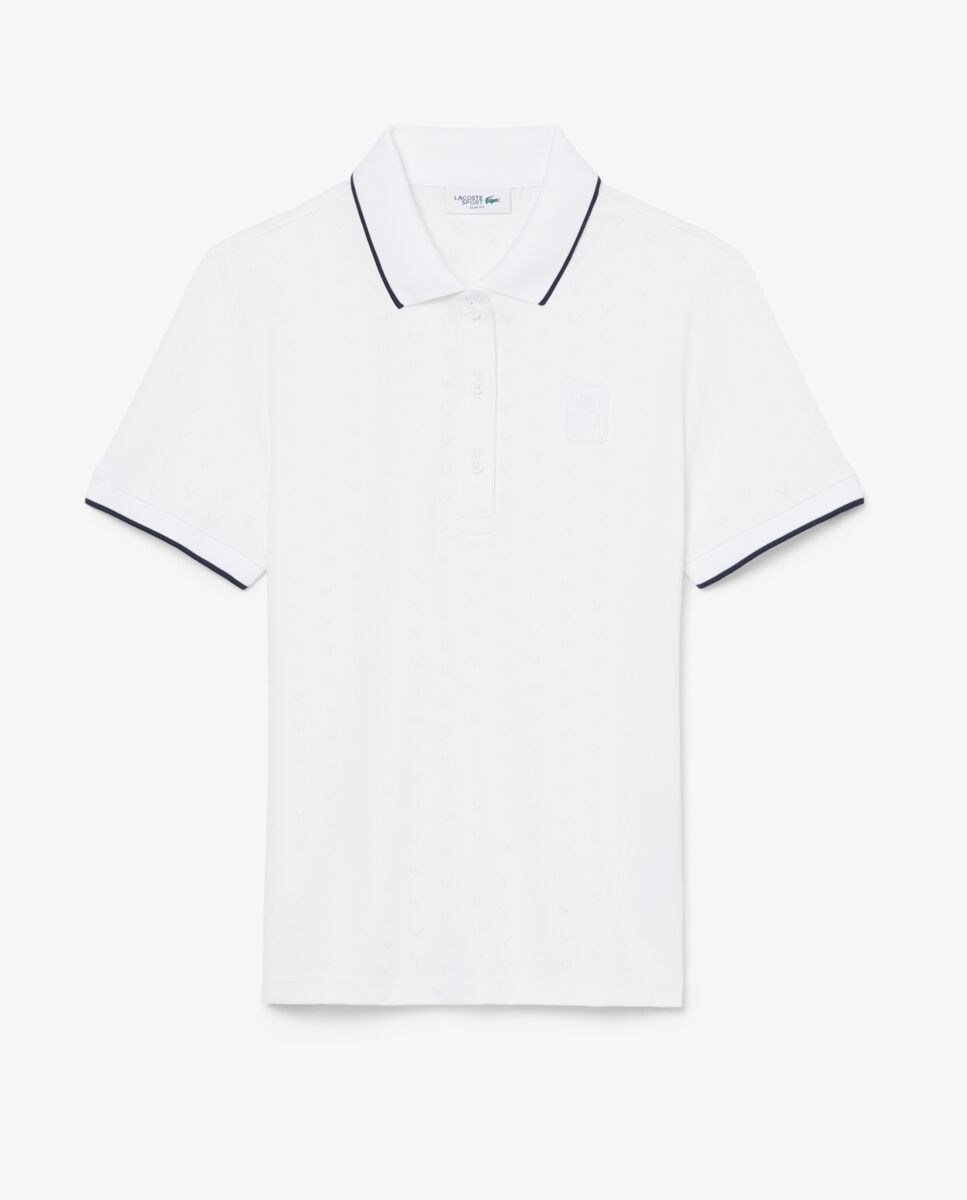 Polo de mujer de tenis elástico de manga corta - Lacoste - Blanco Blanco-6