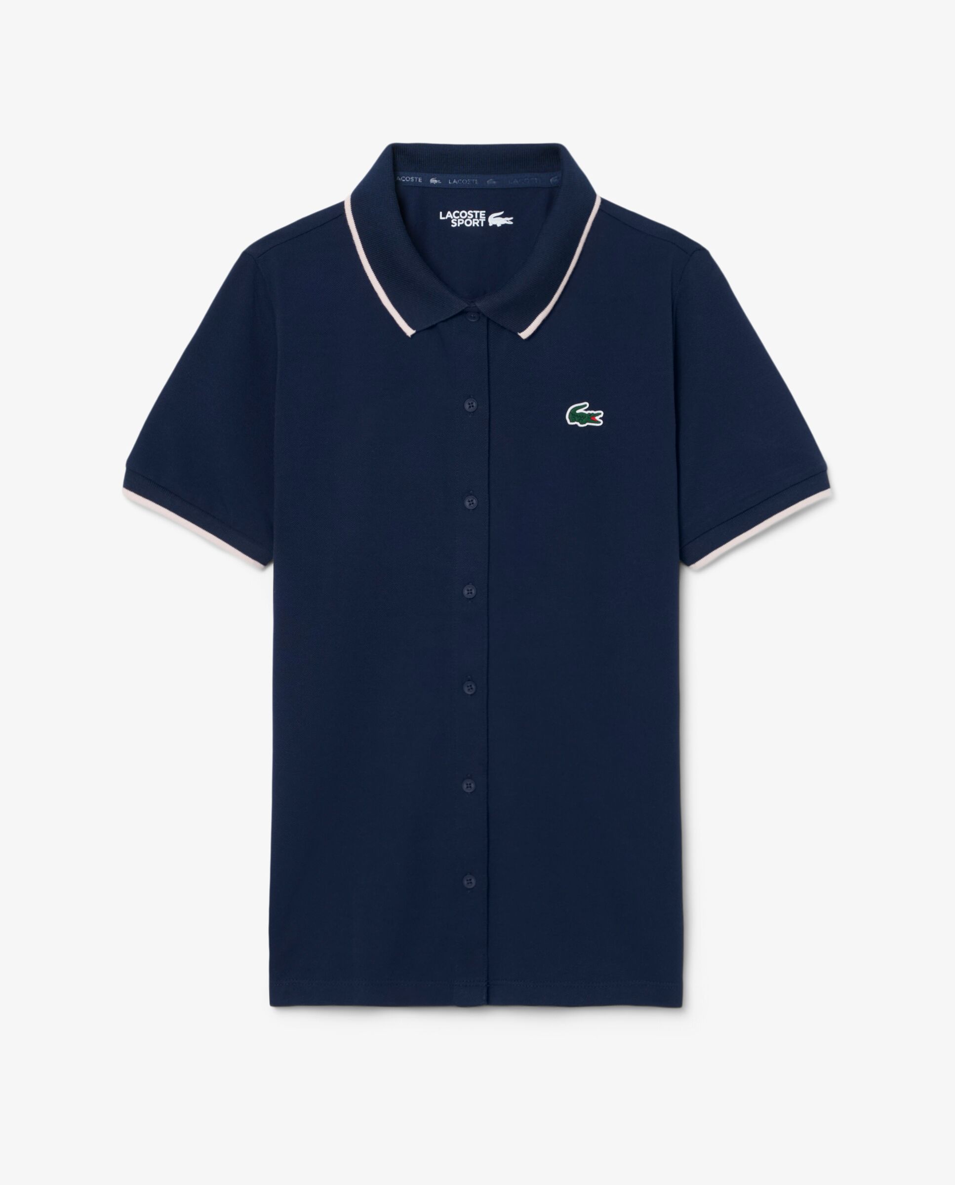 Polo de mujer de golf de petit piqué termorregulador en blanco de manga corta - Lacoste - Azul marino Azul marino-6