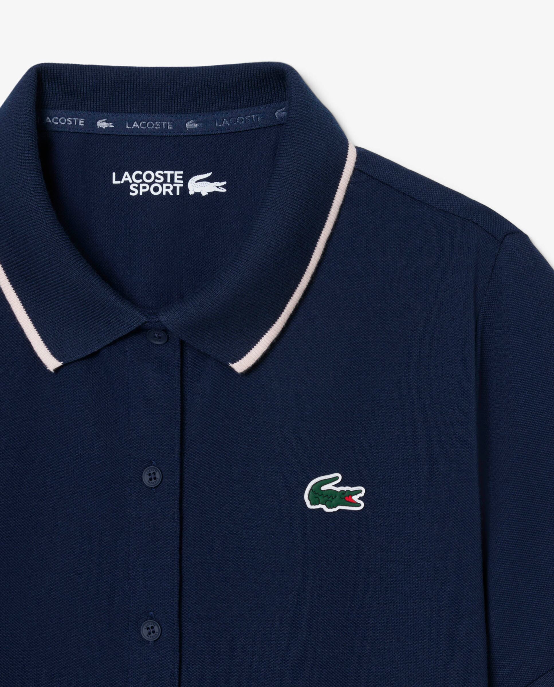 Polo de mujer de golf de petit piqué termorregulador en blanco de manga corta - Lacoste - Azul marino Azul marino-5