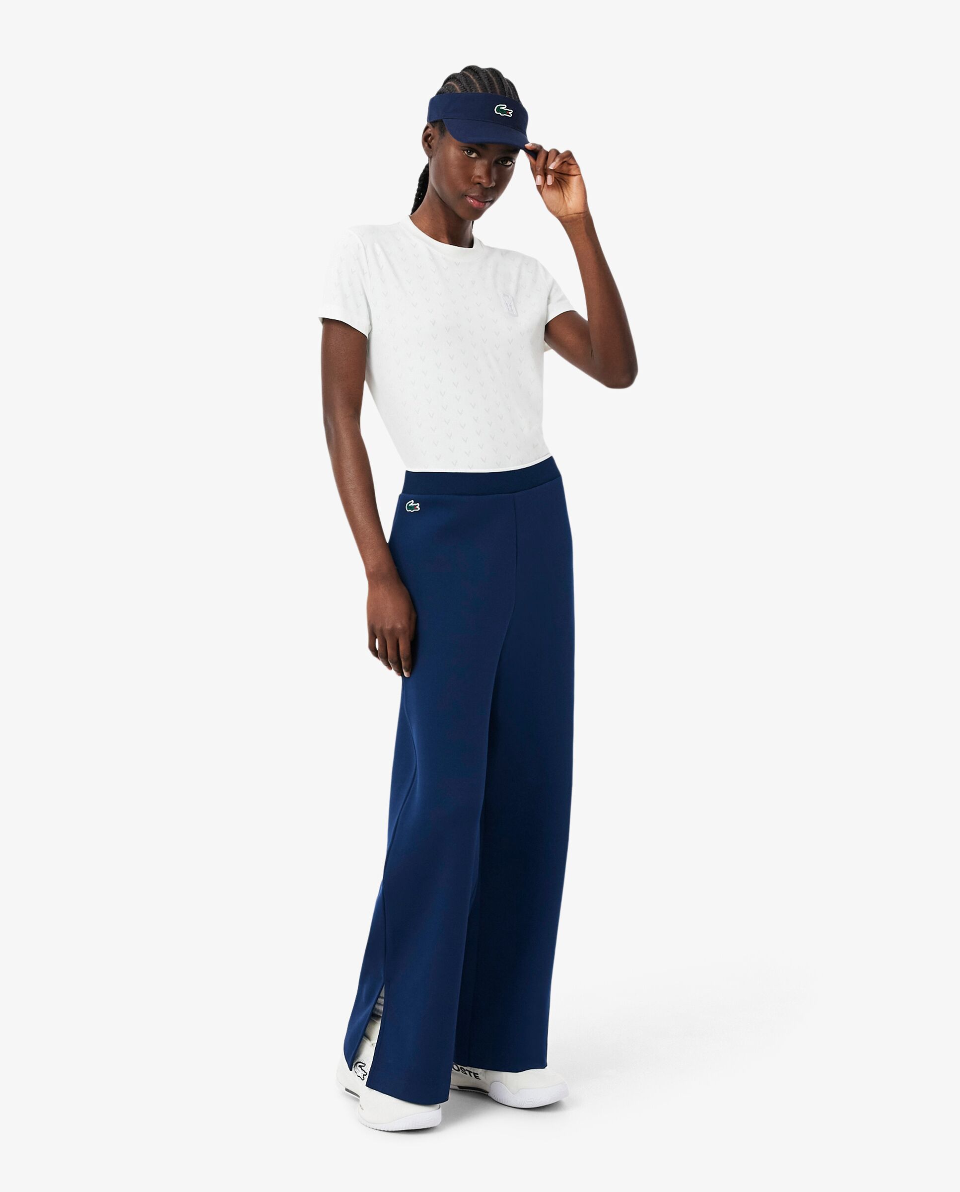 Lacoste - Pantalón de mujer de chándal de tenis heritage en azul.