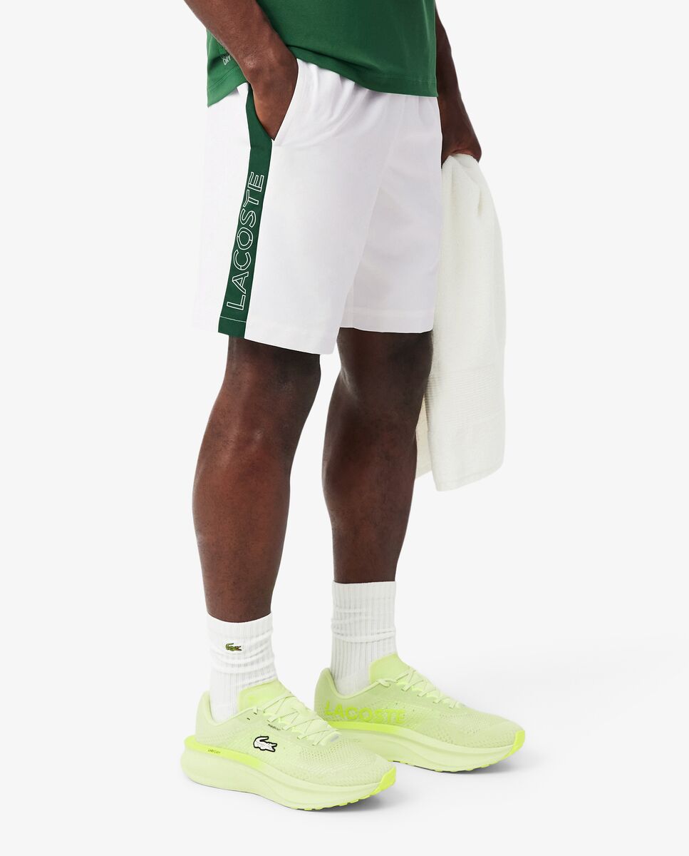 Pantalón de hombre corto deportivo con franja en contraste - Lacoste - Blanco Blanco-3
