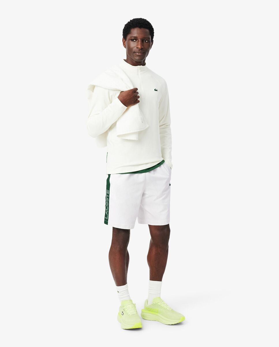 Pantalón de hombre corto deportivo con franja en contraste - Lacoste - Blanco Blanco-4