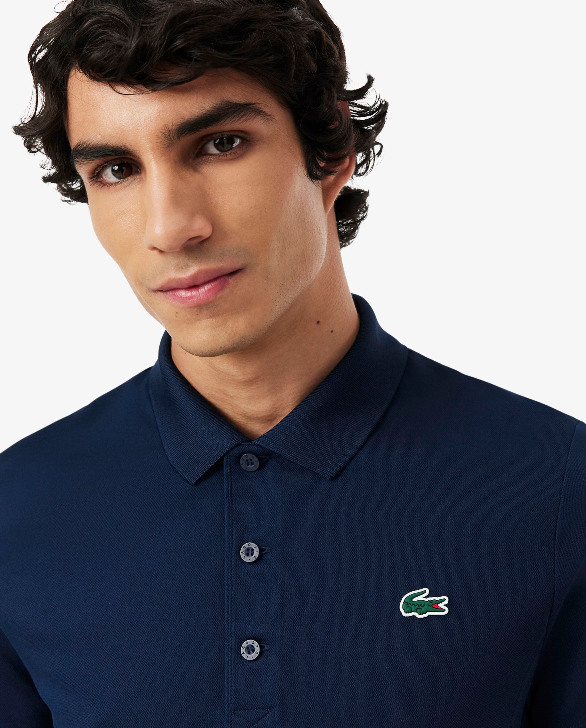 Polo de hombre tennis x novak djokovic de manga corta - Lacoste - Blanco Azul marino-3