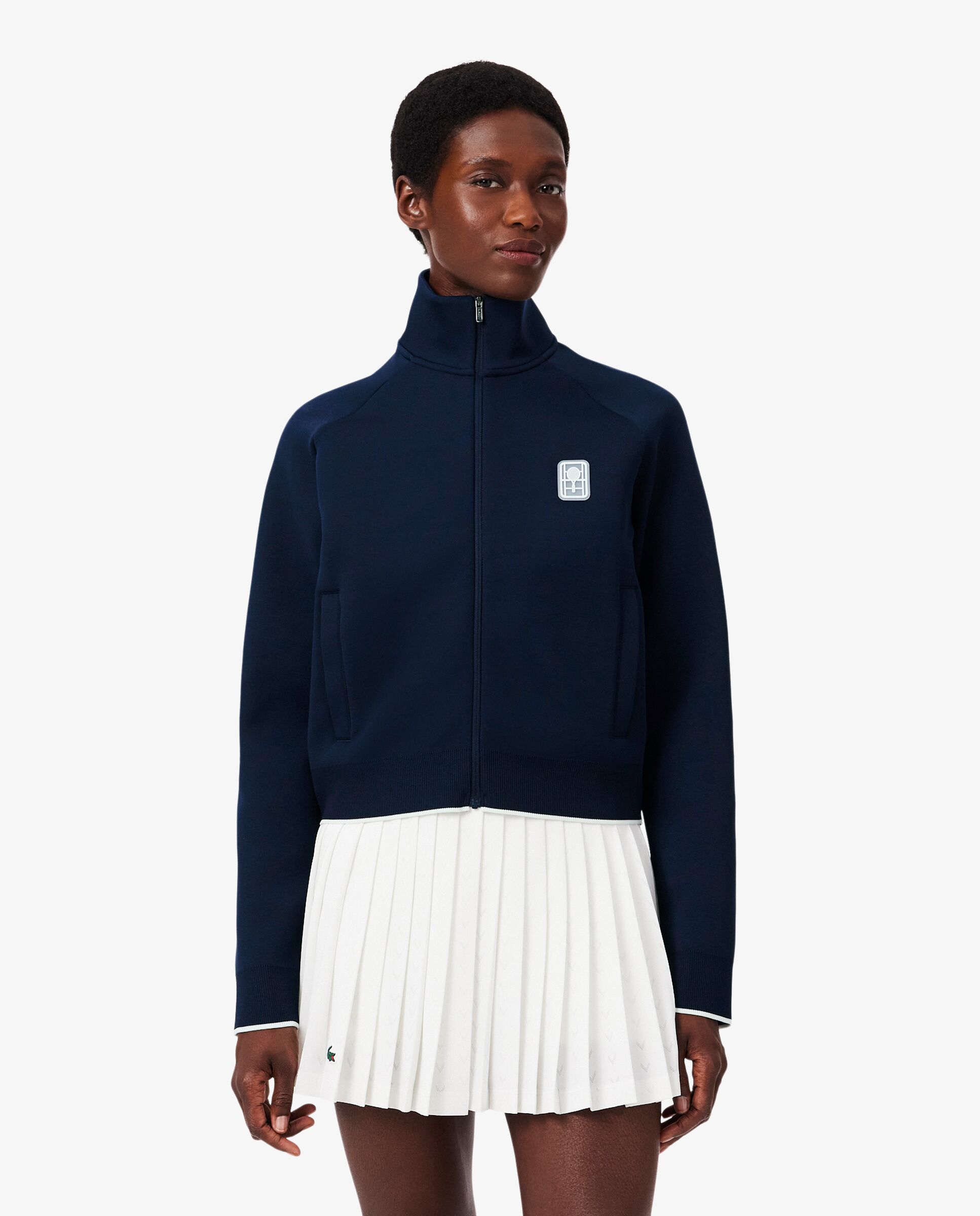 Sudadera de mujer con cremallera de tenis heritage en azul - Lacoste - Azul marino Azul marino-1