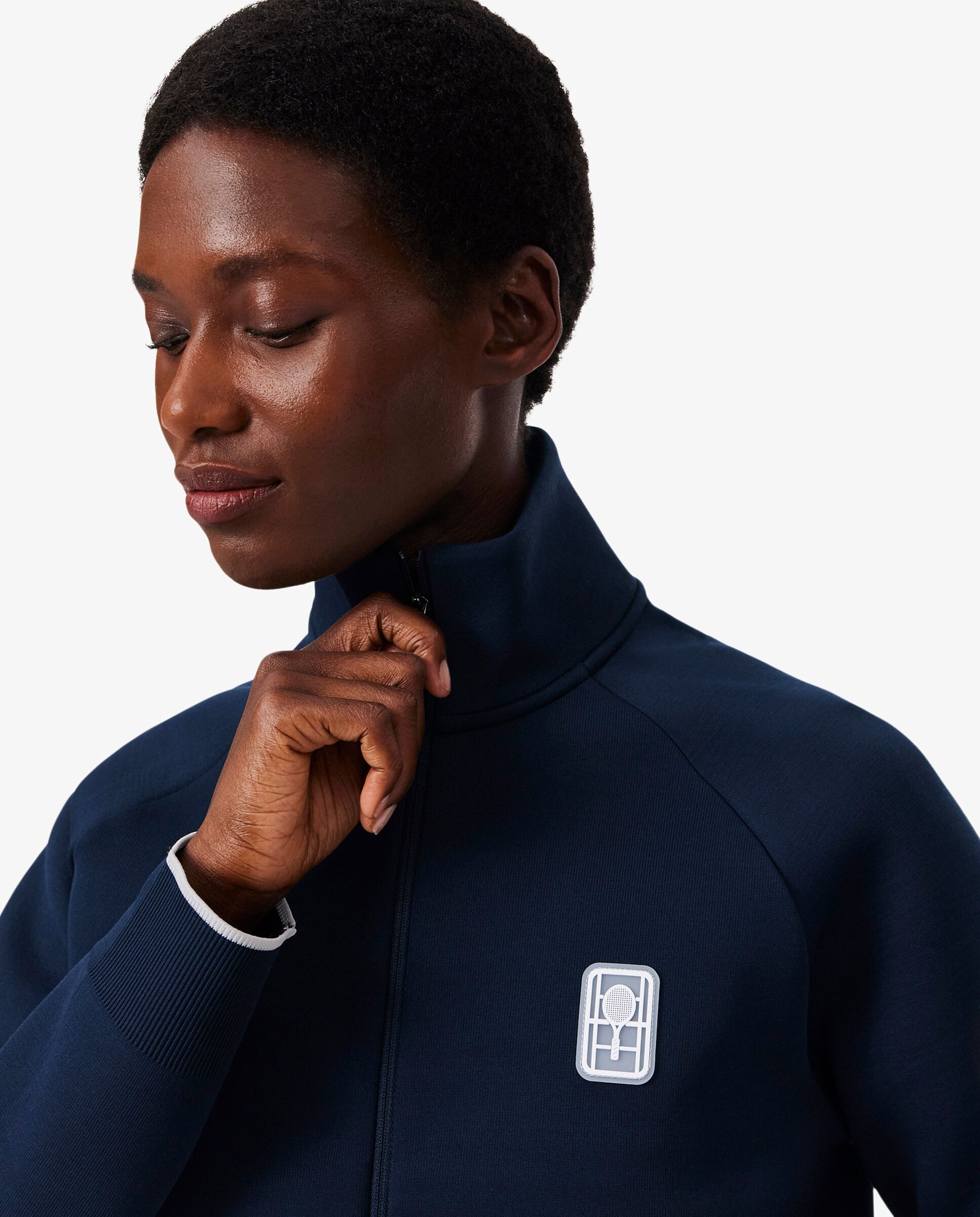 Sudadera de mujer con cremallera de tenis heritage en azul - Lacoste - Azul marino Azul marino-3