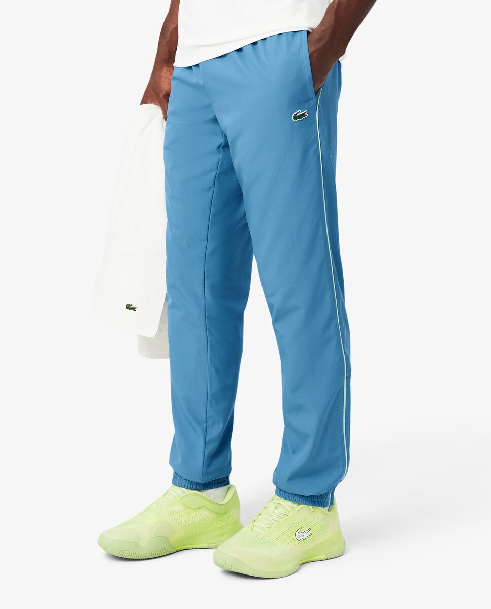 Pantalón de hombre de chándal de hombre deportivo con ribete en contraste en bleu marine / orange - Lacoste - Azul claro Azul claro-3
