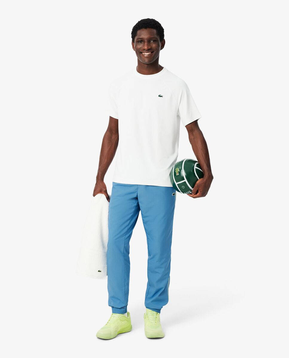 Pantalón de hombre de chándal de hombre deportivo con ribete en contraste en bleu marine / orange - Lacoste - Azul claro Azul claro-4