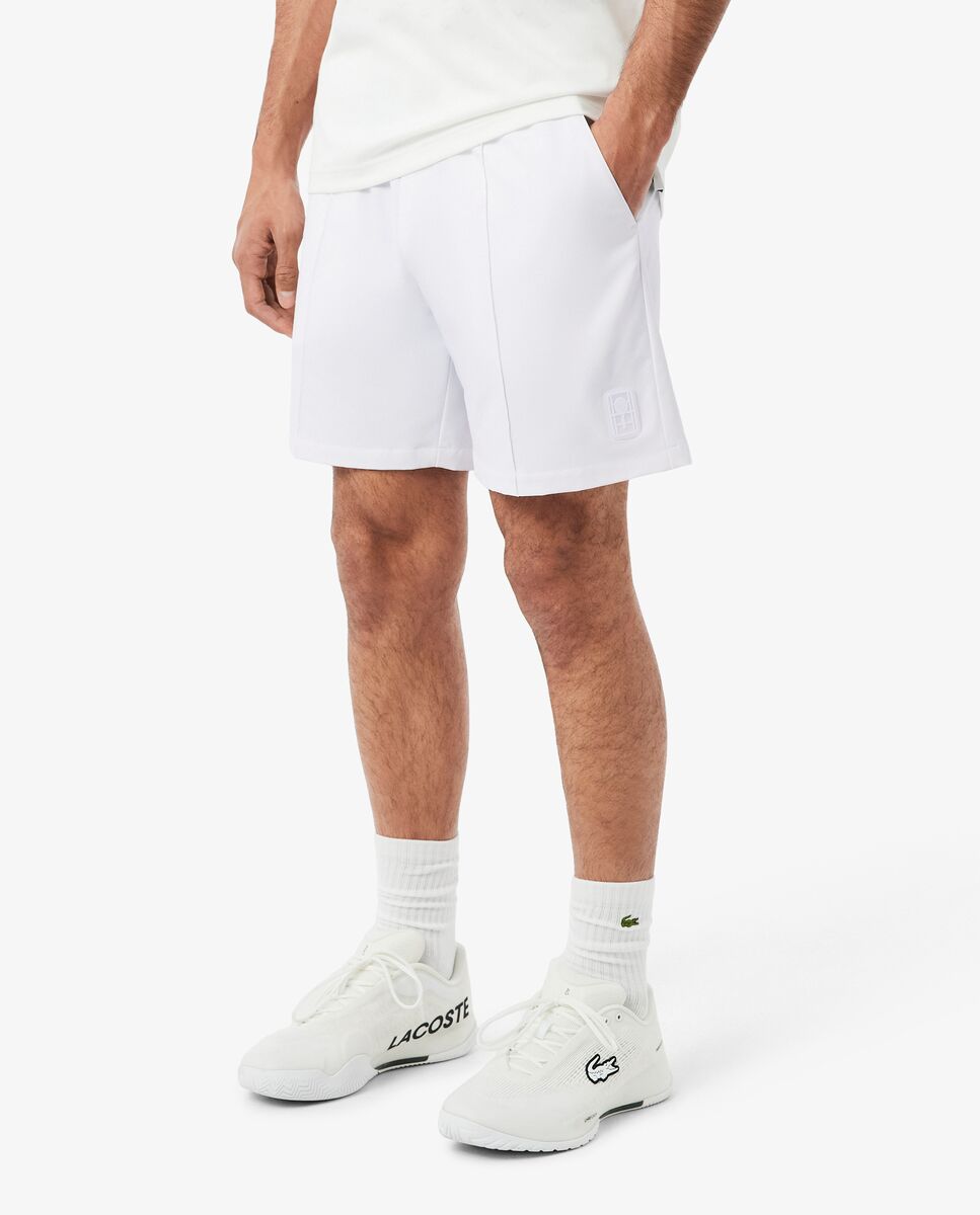 Pantalón de hombre corto de tenis de elástico Ultra-Dry Heritage - Lacoste - Blanco Blanco-3