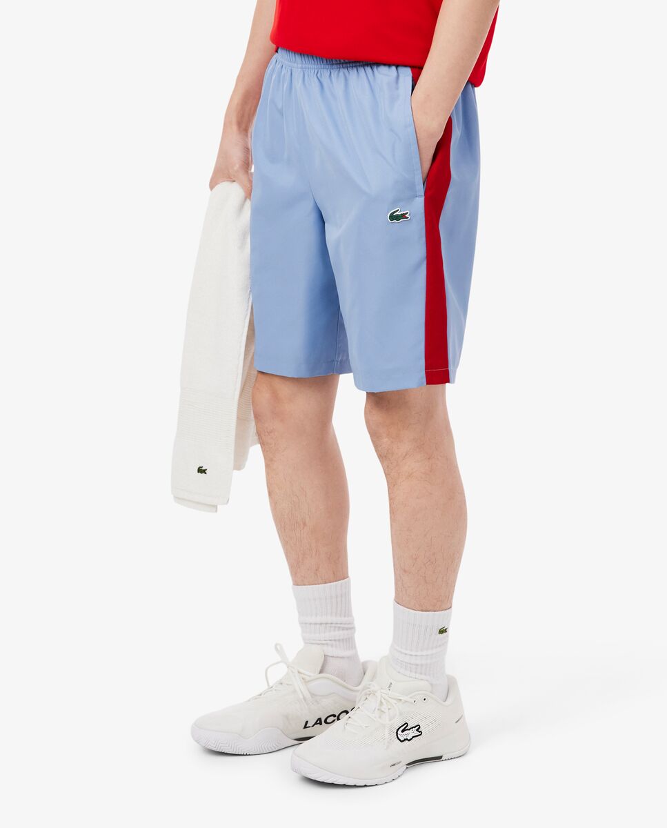 Pantalón de hombre corto deportivo con franja en contraste - Lacoste - Azul claro Azul claro-3