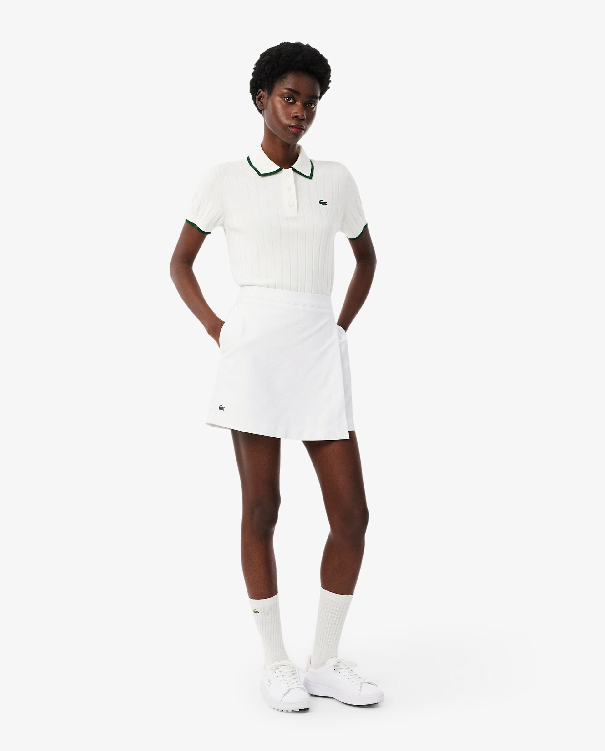 Skort de golf elástica ultra dry en - Lacoste - Blanco Blanco-1