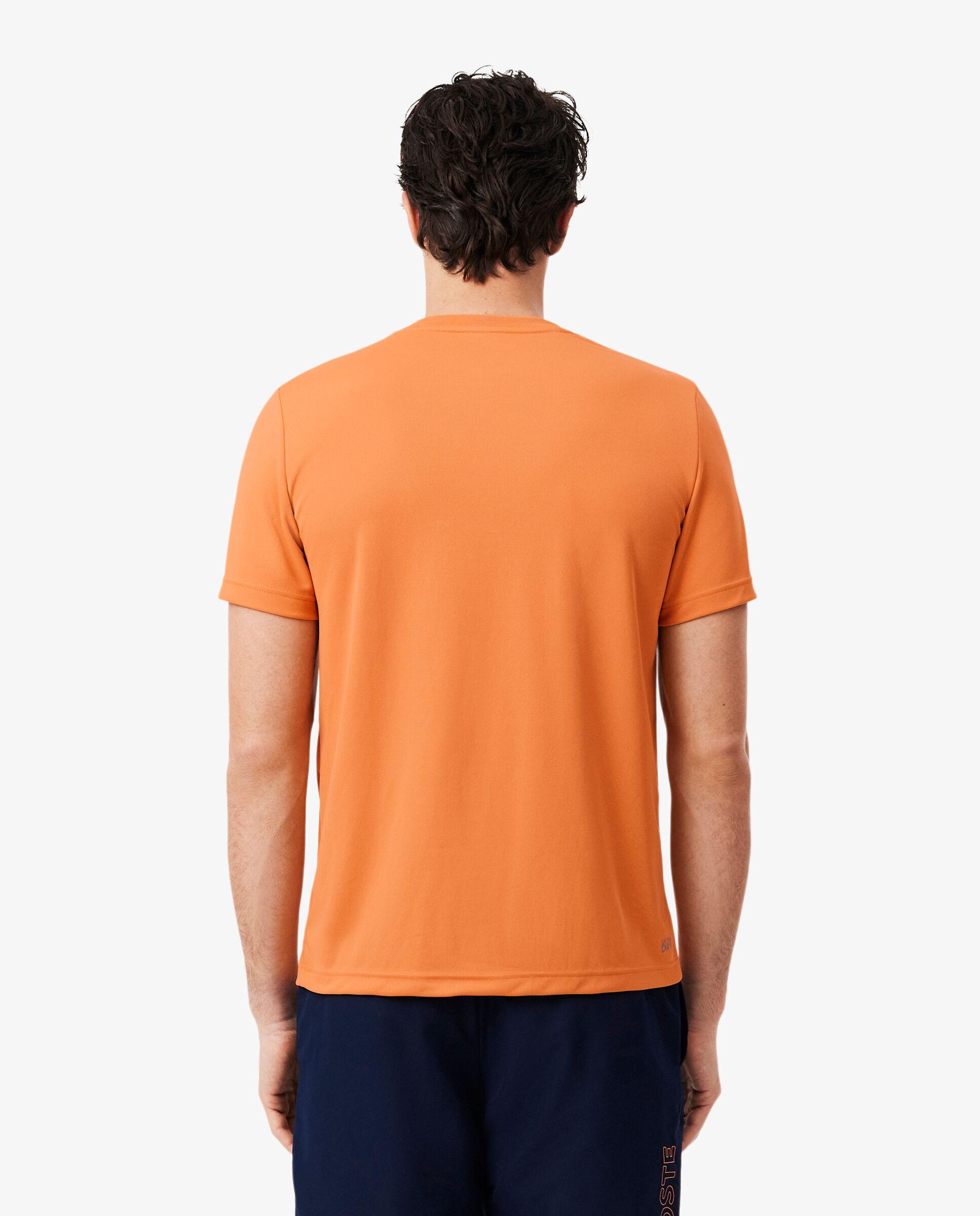 Camiseta de hombre deportiva estampada ultra-dry en blanco de manga corta - Lacoste - Naranja Naranja-2