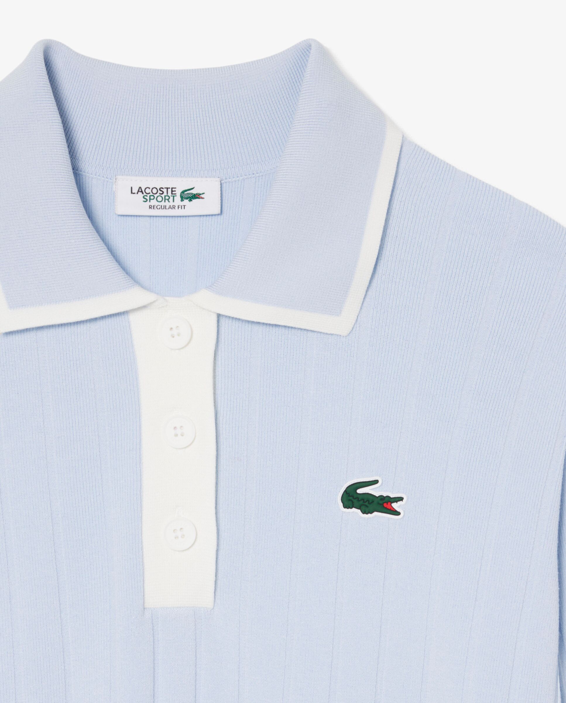 Jersey de golf elástico de mujer con cuello polo Lacoste - Azul claro Azul claro-5