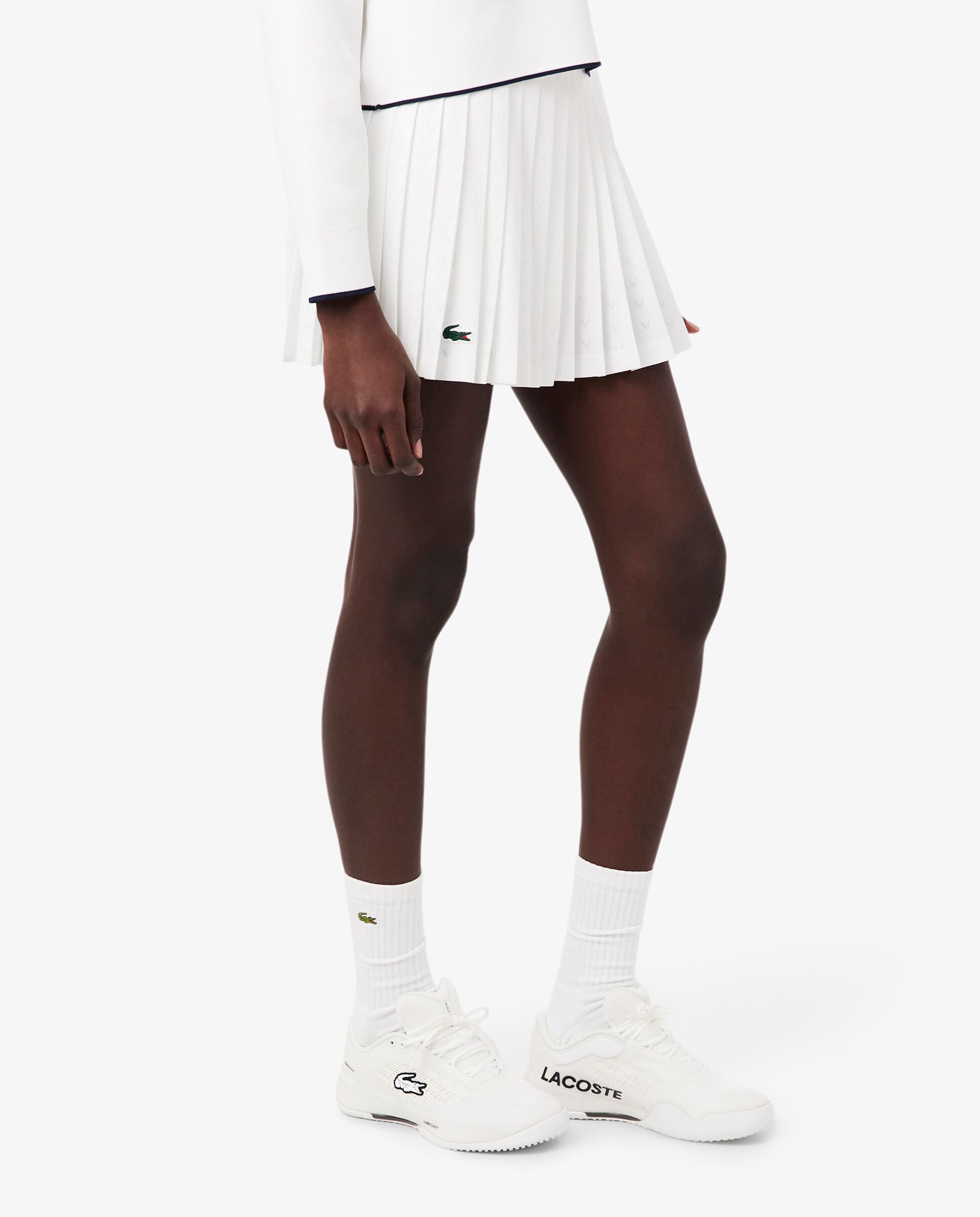 Falda de tenis forrada ultra-dry heritage en - Lacoste - Blanco Blanco-3