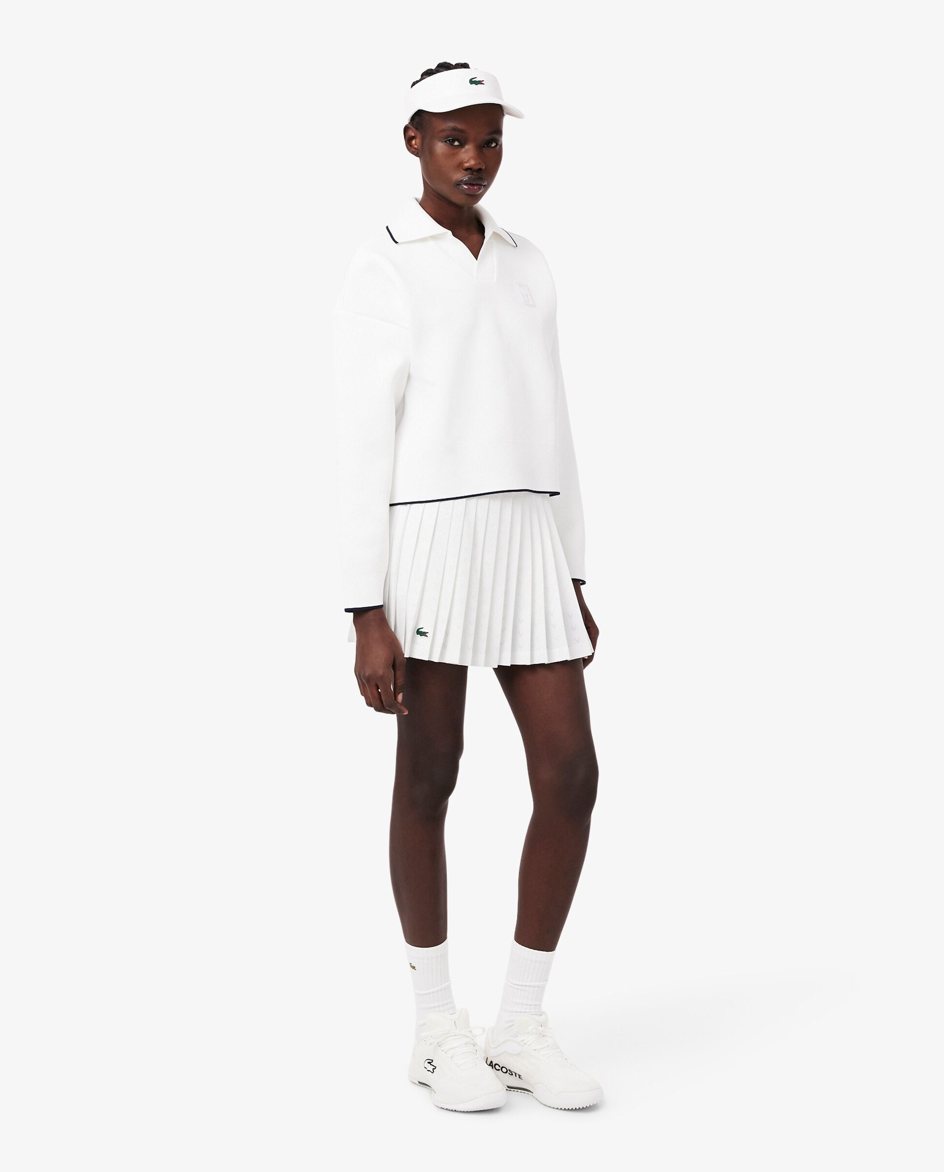 Falda de tenis forrada ultra-dry heritage en - Lacoste - Blanco Blanco-4