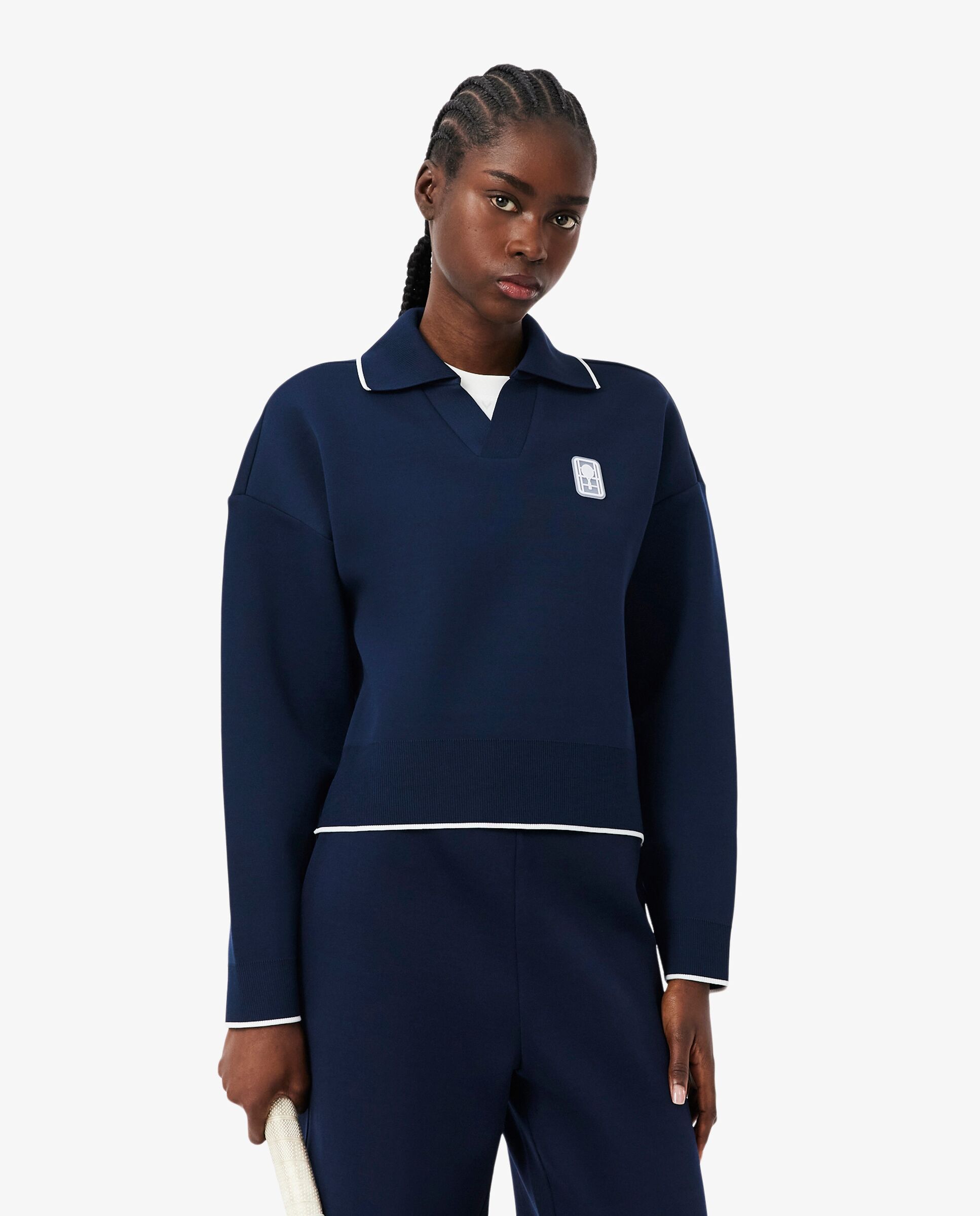 Sudadera de mujer de tenis con cuello Polo de mujer Heritage en azul - Lacoste - Azul marino Azul marino-1