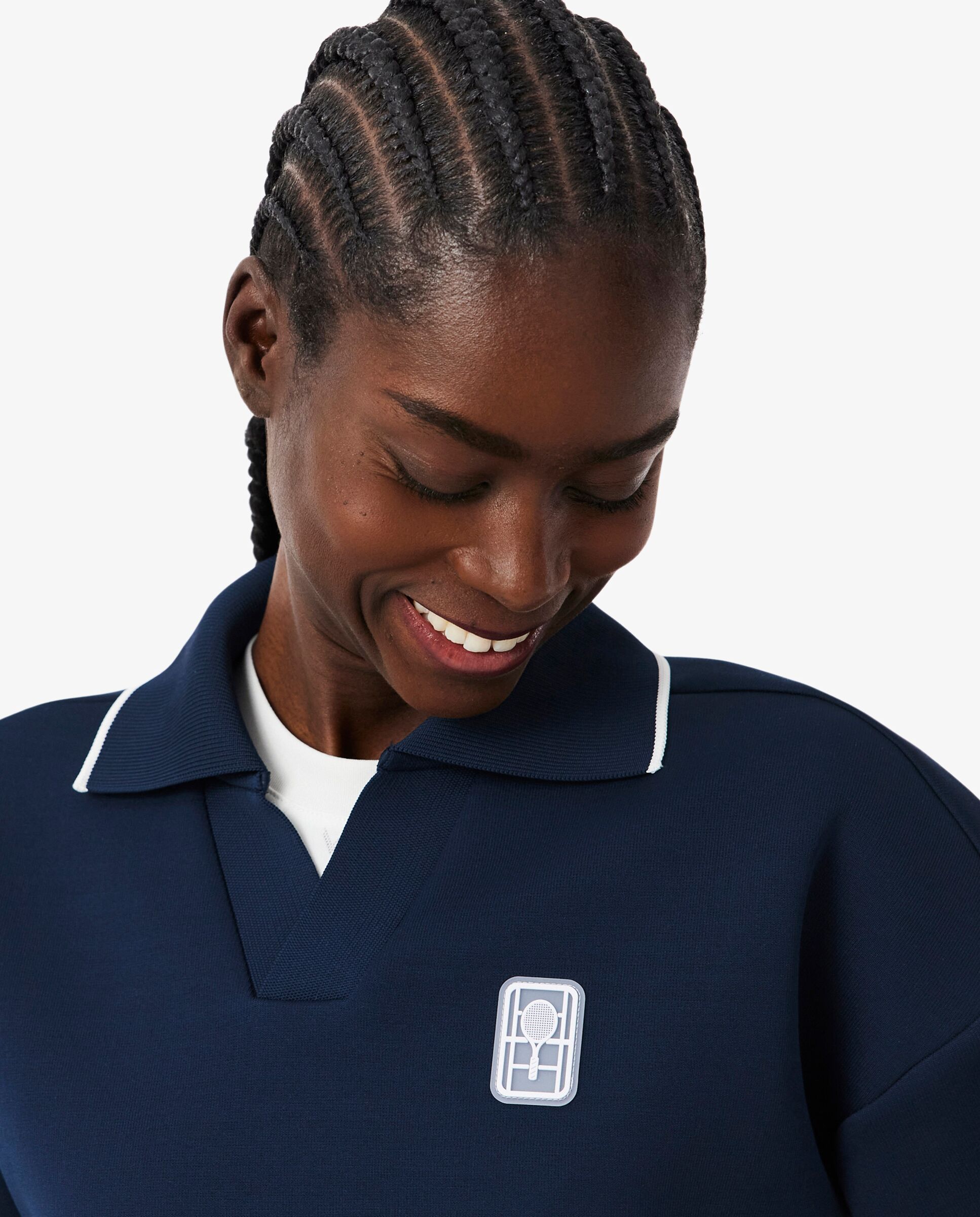 Sudadera de mujer de tenis con cuello Polo de mujer Heritage en azul - Lacoste - Azul marino Azul marino-3