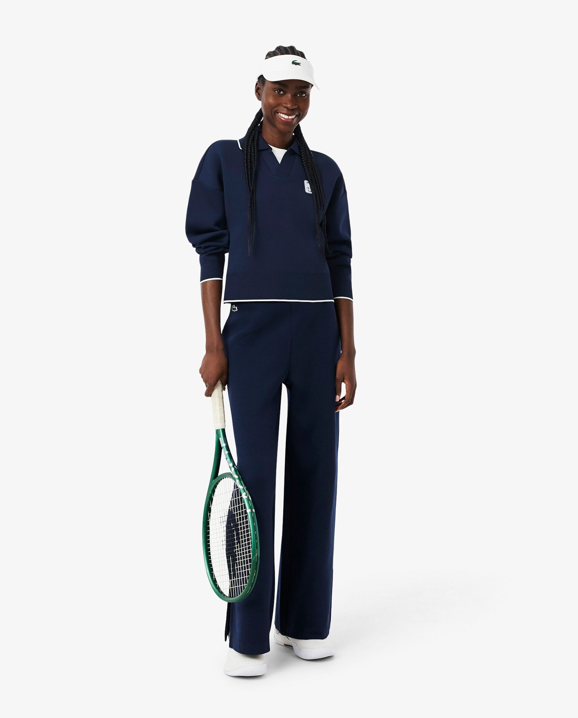 Sudadera de mujer de tenis con cuello Polo de mujer Heritage en azul - Lacoste - Azul marino Azul marino-4