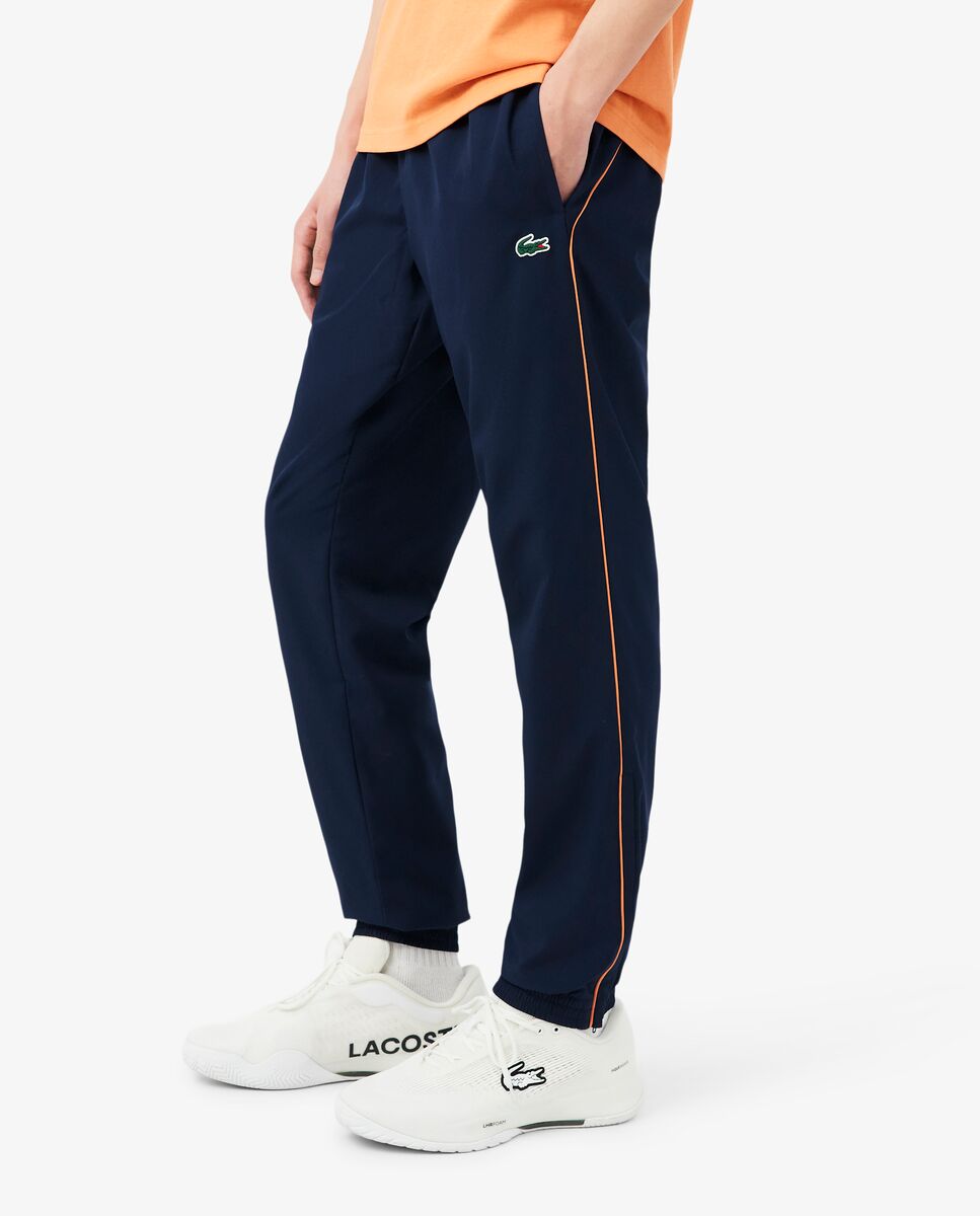 Pantalón de hombre de chándal de hombre deportivo con ribete en contraste en bleu marine / orange - Lacoste - Azul oscuro Azul oscuro-3