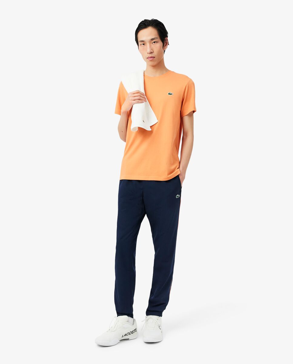 Pantalón de hombre de chándal de hombre deportivo con ribete en contraste en bleu marine / orange - Lacoste - Azul oscuro Azul oscuro-4