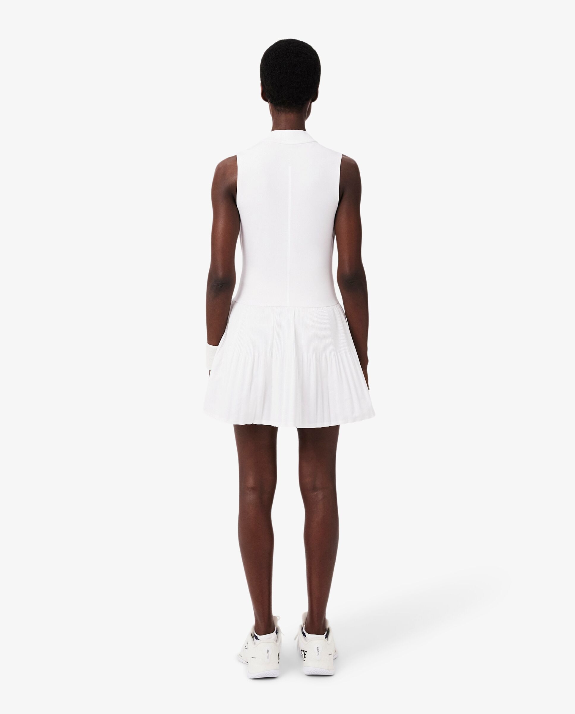 Vestido de tenis elástico ultra-dry con forro en blanco de manga corta - Lacoste - Blanco Blanco-2