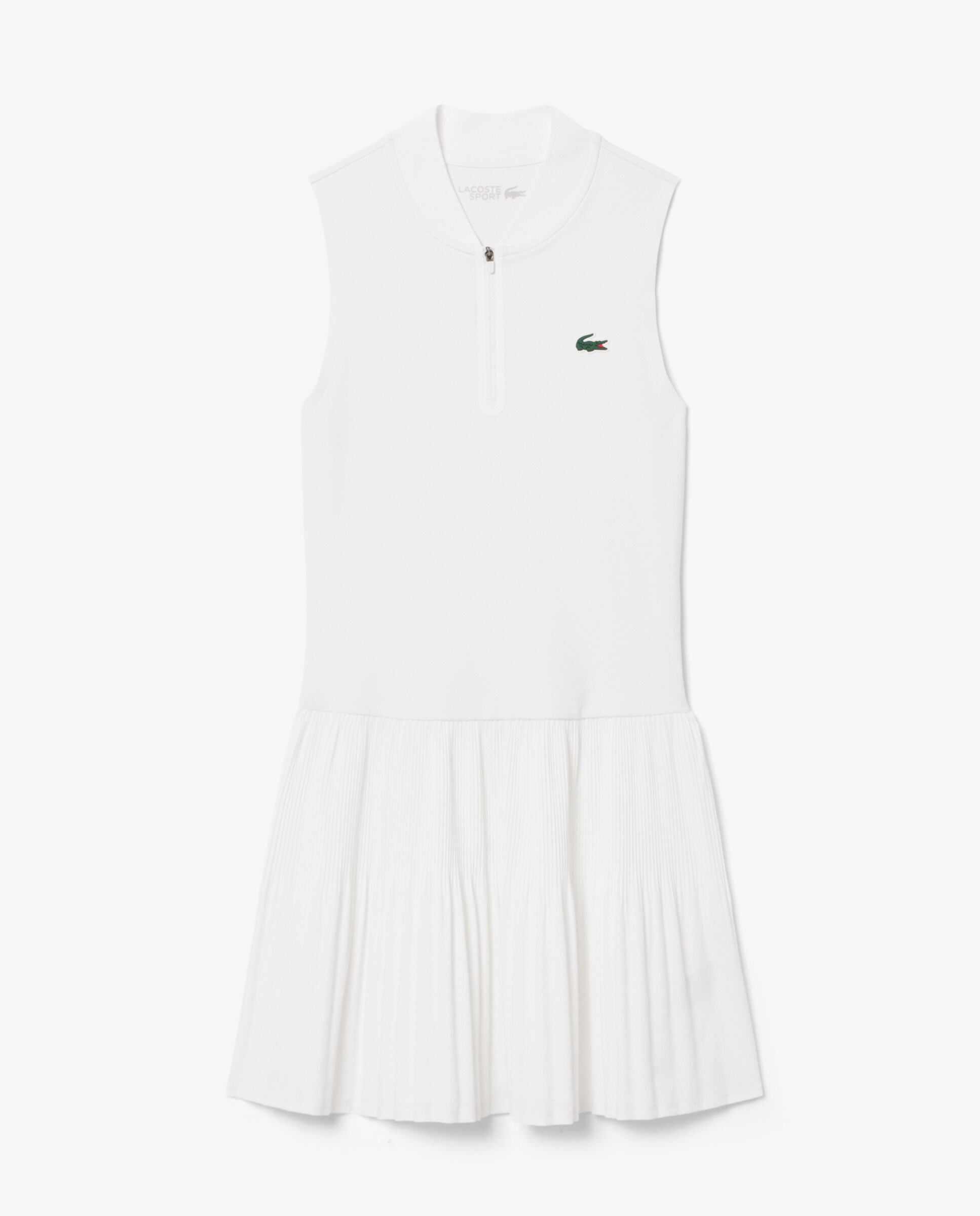 Vestido de tenis elástico ultra-dry con forro en blanco de manga corta - Lacoste - Blanco Blanco-5