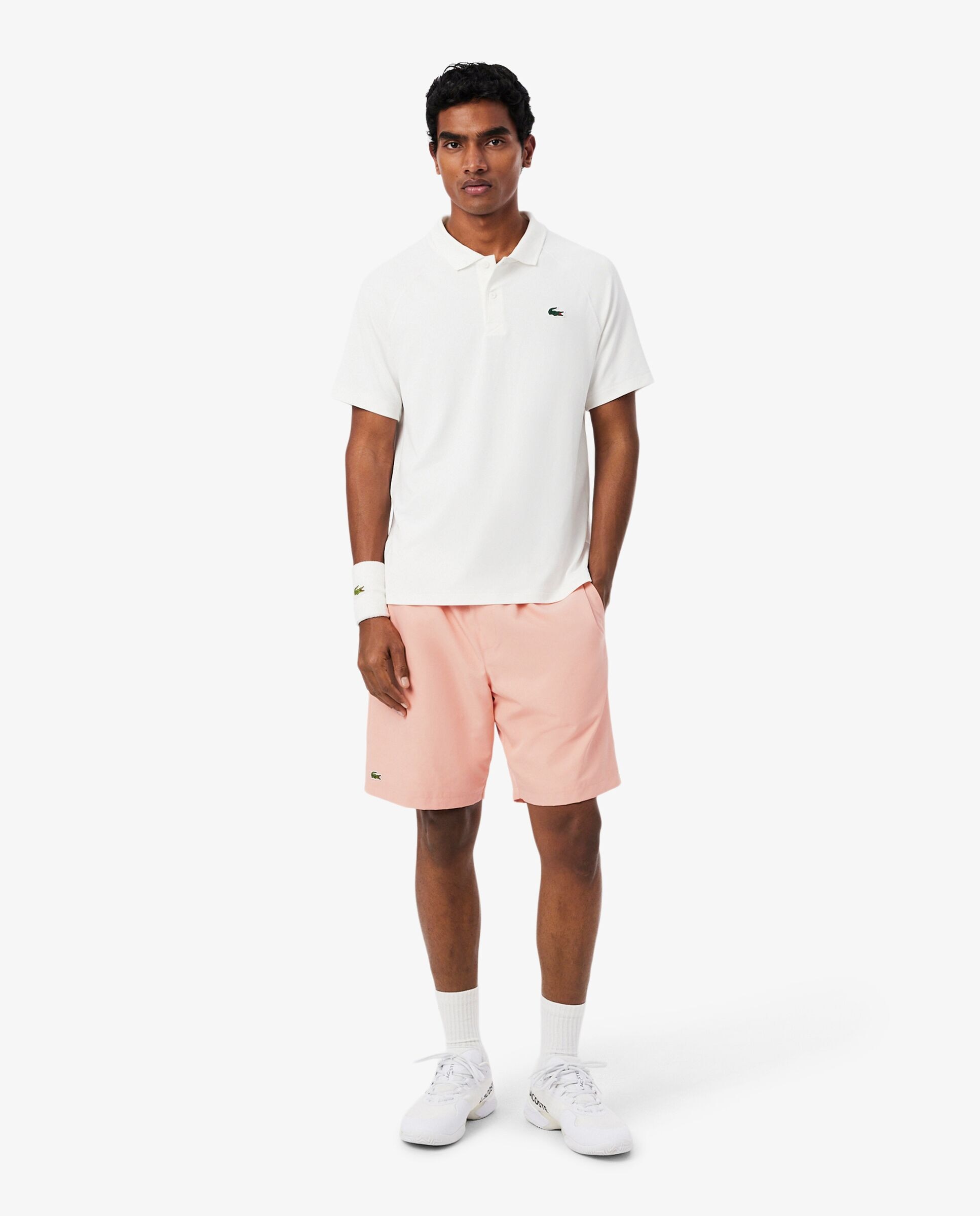 Pantalón de hombre corto de tenis de tafetán de rombos ligero - Lacoste - Rosa Rosa-1