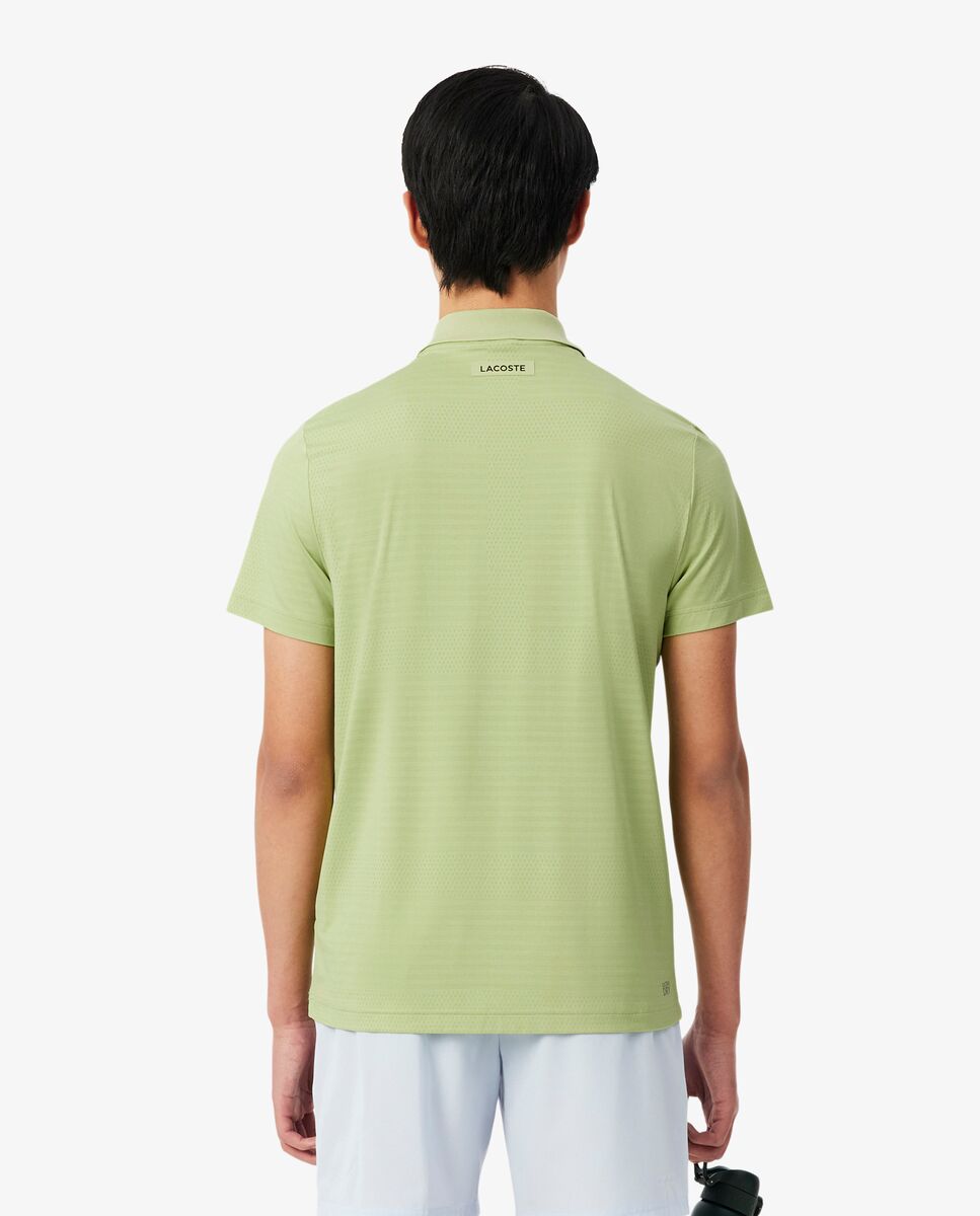 Polo de hombre de tenis de jacquard elástico Ultra-Dry en verde de manga corta - Verde claro Verde claro-2