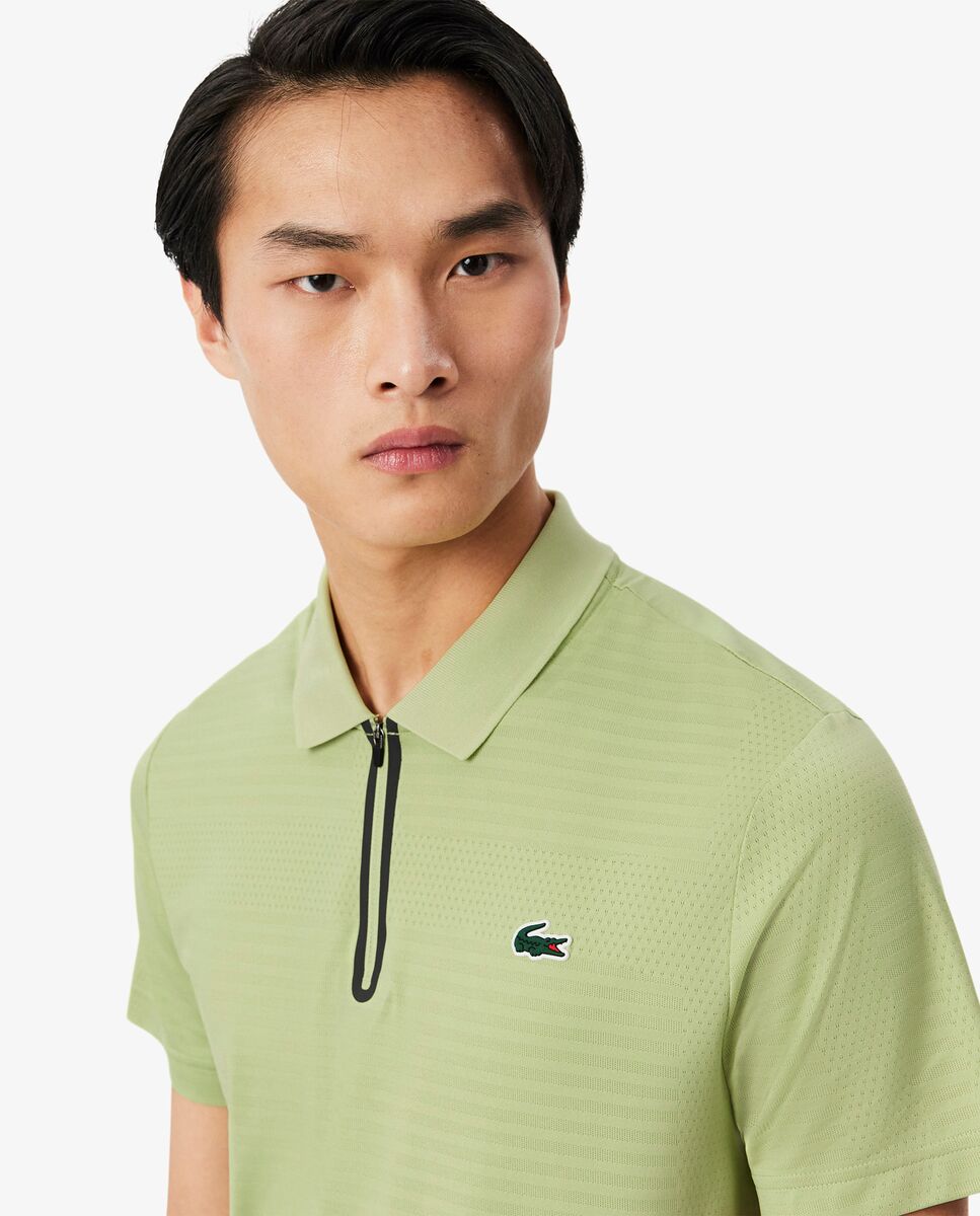 Polo de hombre de tenis de jacquard elástico Ultra-Dry en verde de manga corta - Verde claro Verde claro-3