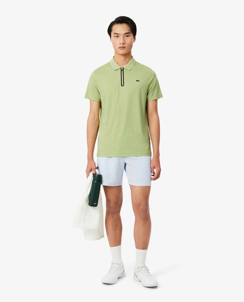 Polo de hombre de tenis de jacquard elástico Ultra-Dry en verde de manga corta - Verde claro Verde claro-4