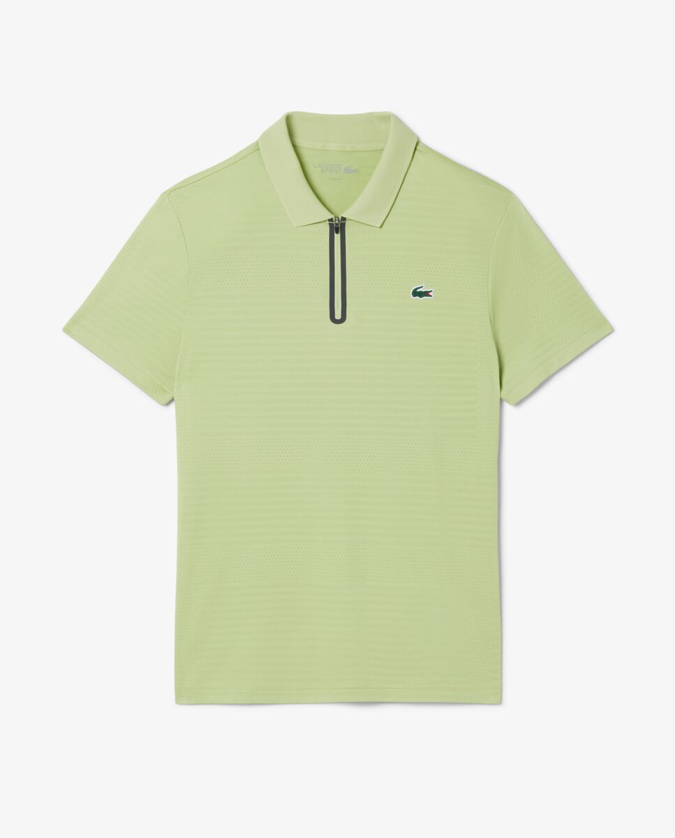 Polo de hombre de tenis de jacquard elástico Ultra-Dry en verde de manga corta - Verde claro Verde claro-5