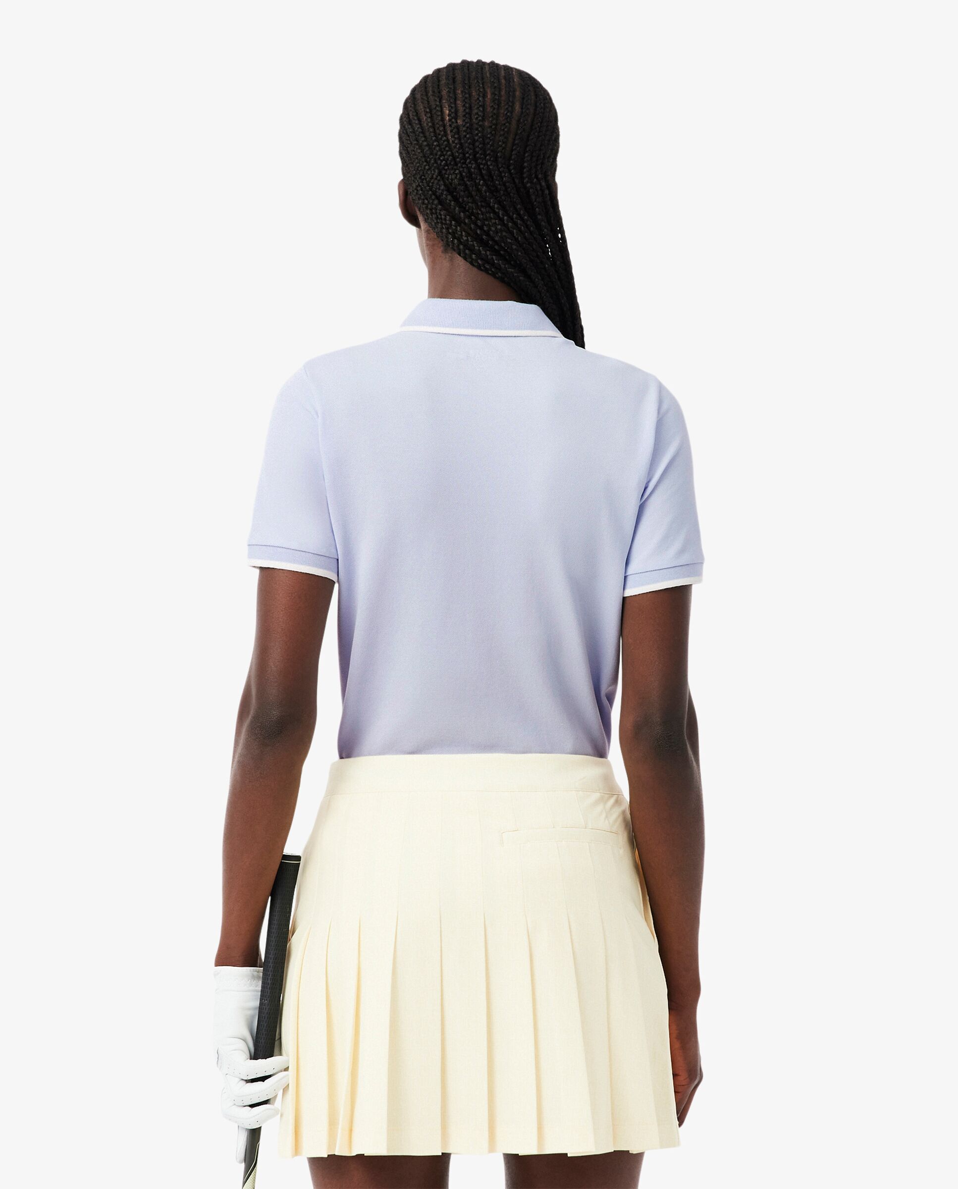 Polo de mujer de golf de petit piqué termorregulador en blanco de manga corta - Lacoste - Azul claro Azul claro-2