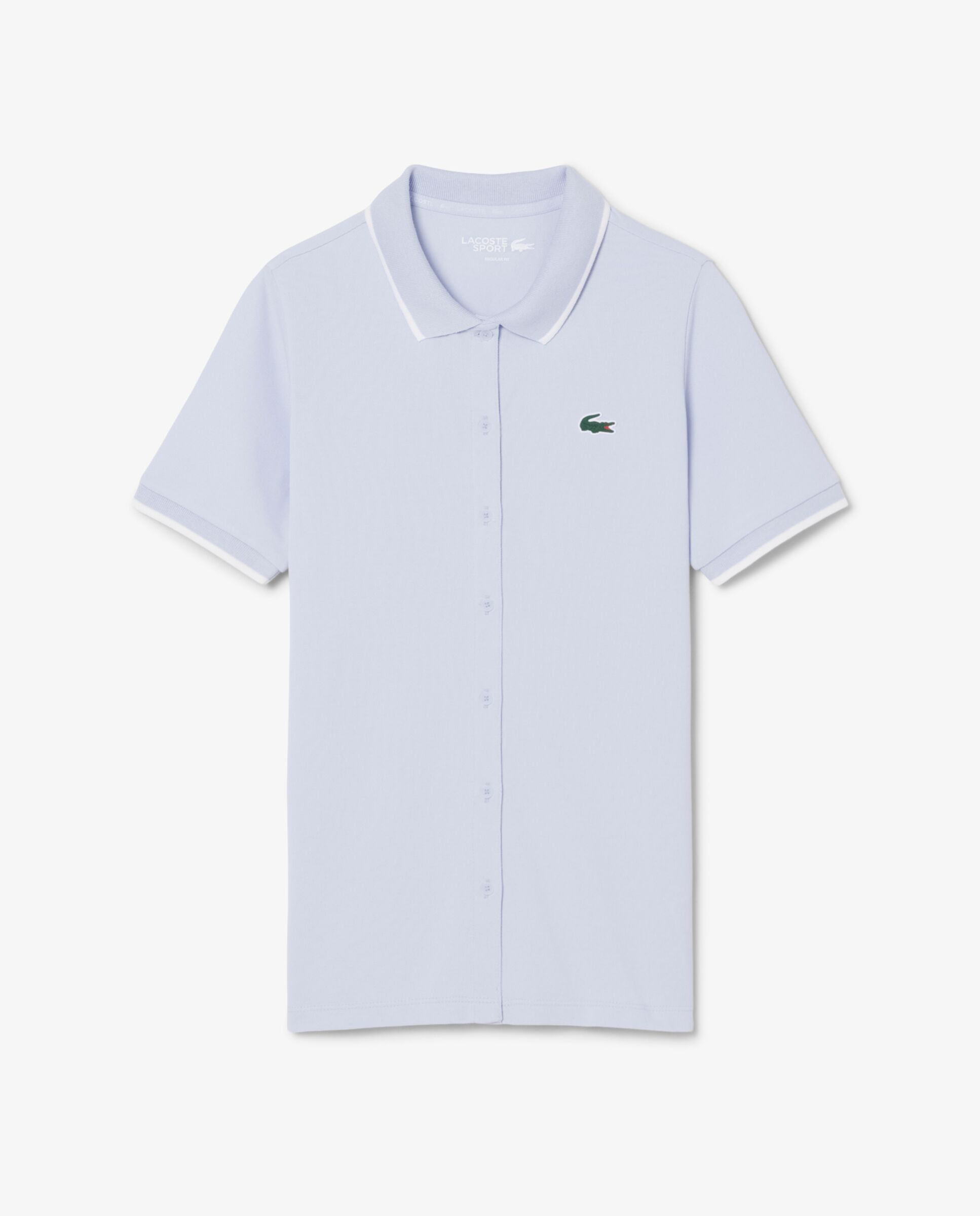 Polo de mujer de golf de petit piqué termorregulador en blanco de manga corta - Lacoste - Azul claro Azul claro-6