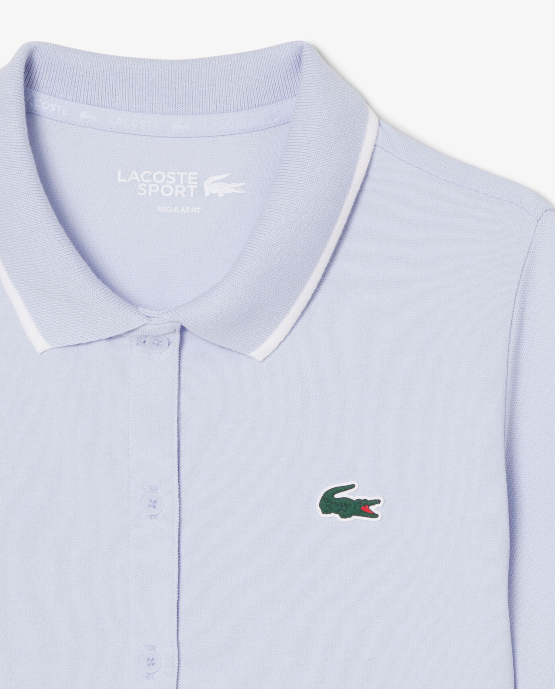 Polo de mujer de golf de petit piqué termorregulador en blanco de manga corta - Lacoste - Azul claro Azul claro-5