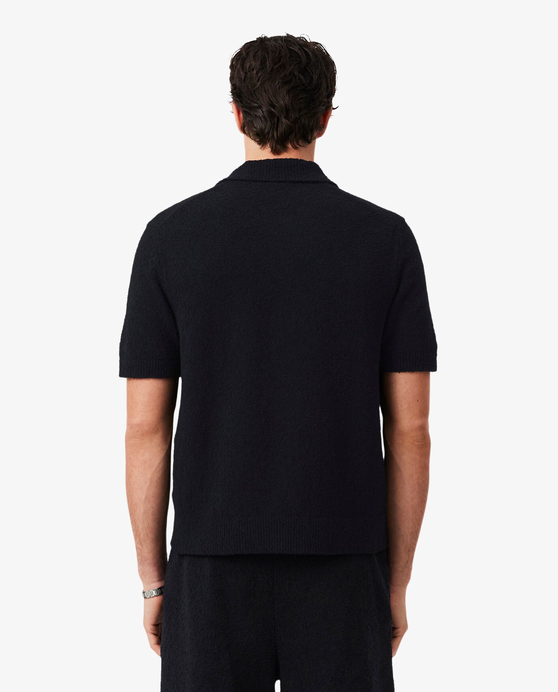 Imagen 2 de Polo de hombre de punto de rizo de corte clásico en negro de manga corta - Lacoste - Negro Negro