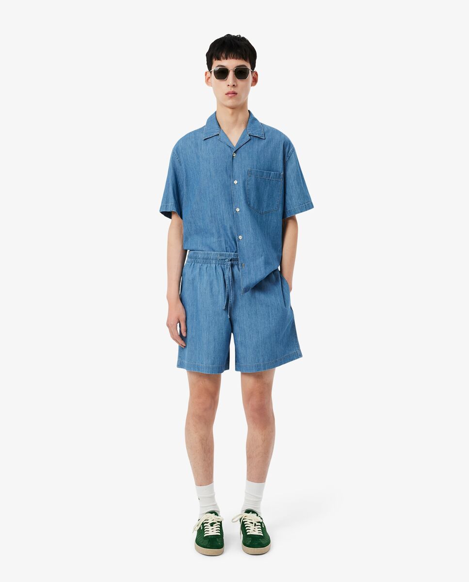 Lacoste - Pantalón de hombre corto vaquero de corte holgado en azul en azul.