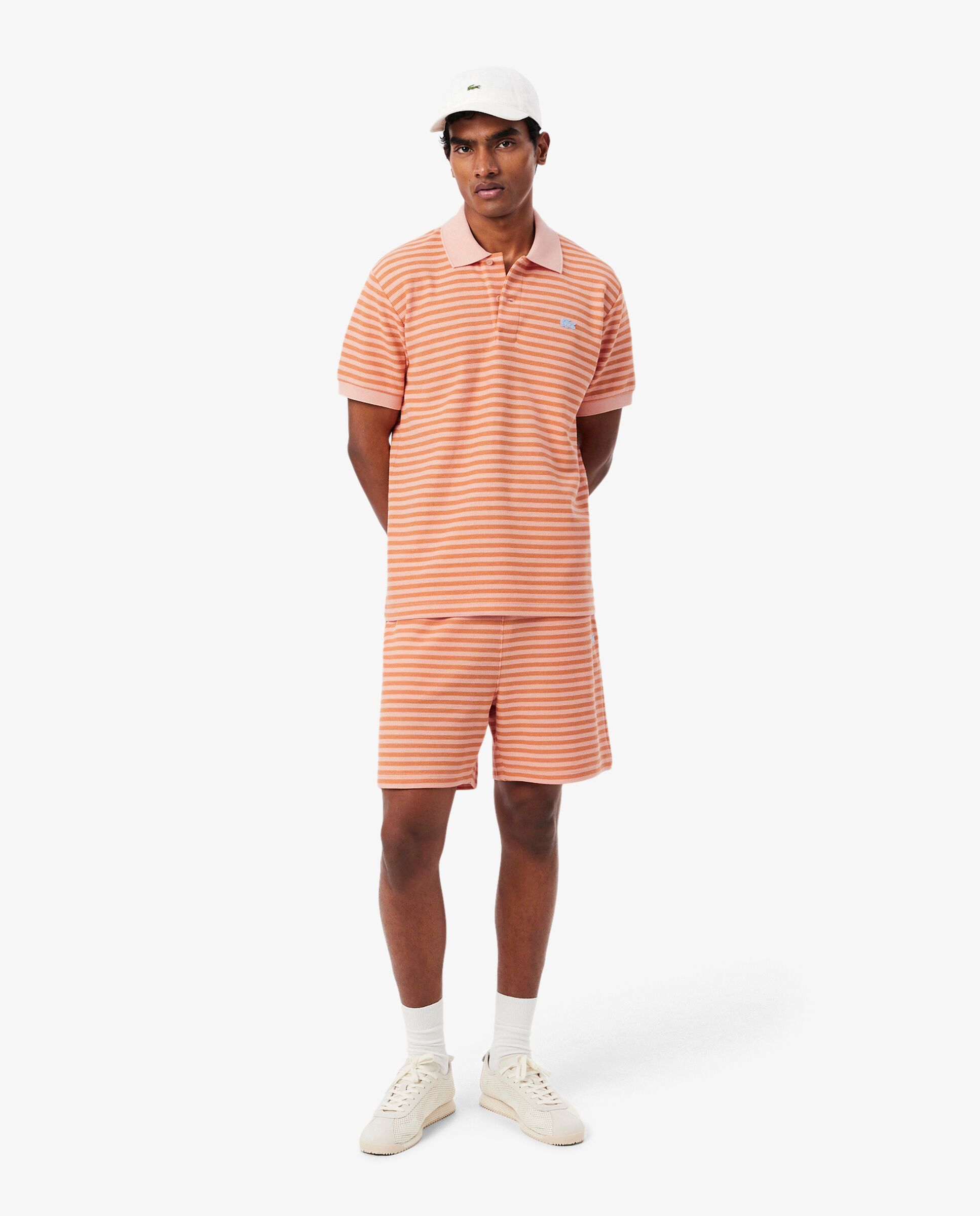 Lacoste - Bermuda de hombre corta de rayas de corte regular.