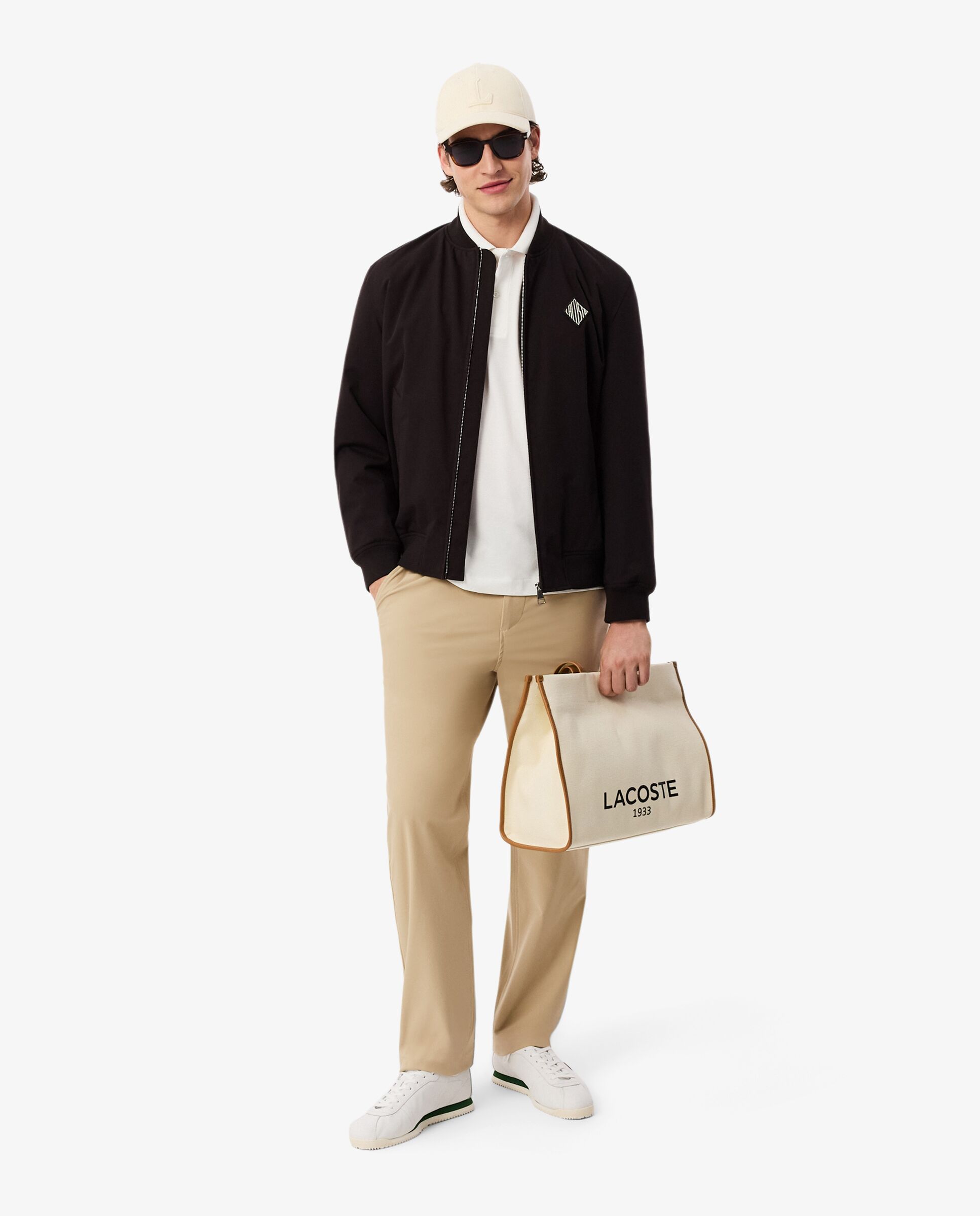 Pantalones joggers de hombre de punto de corte regular - Lacoste - Beige Beige-4