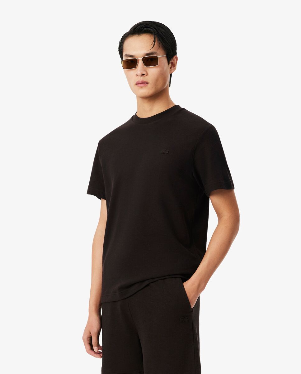 Lacoste - Camiseta de hombre de punto texturizado de manga corta.