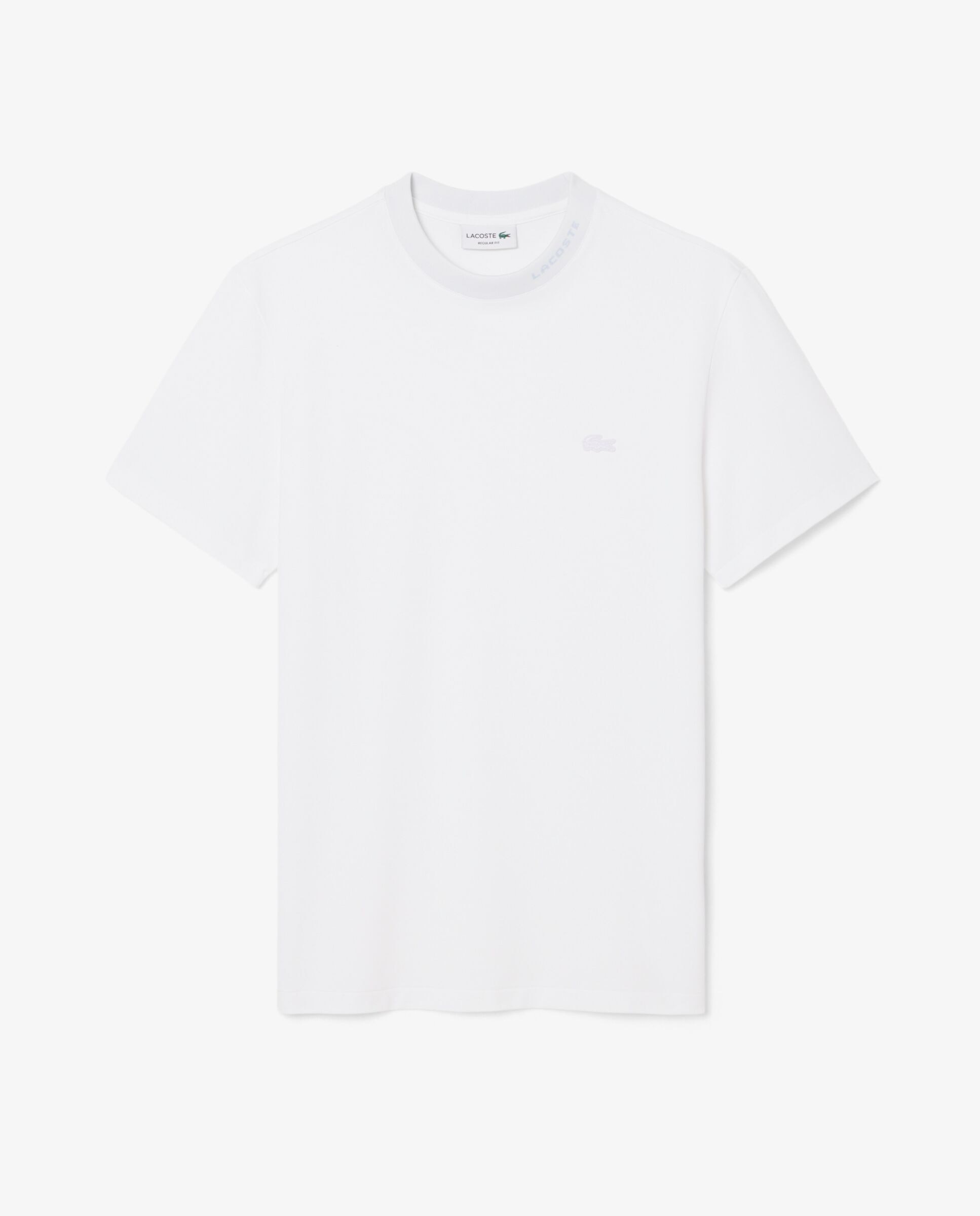 Camiseta de hombre de piqué con detalles de marca de jacquard de manga corta - Lacoste - Blanco Blanco-6