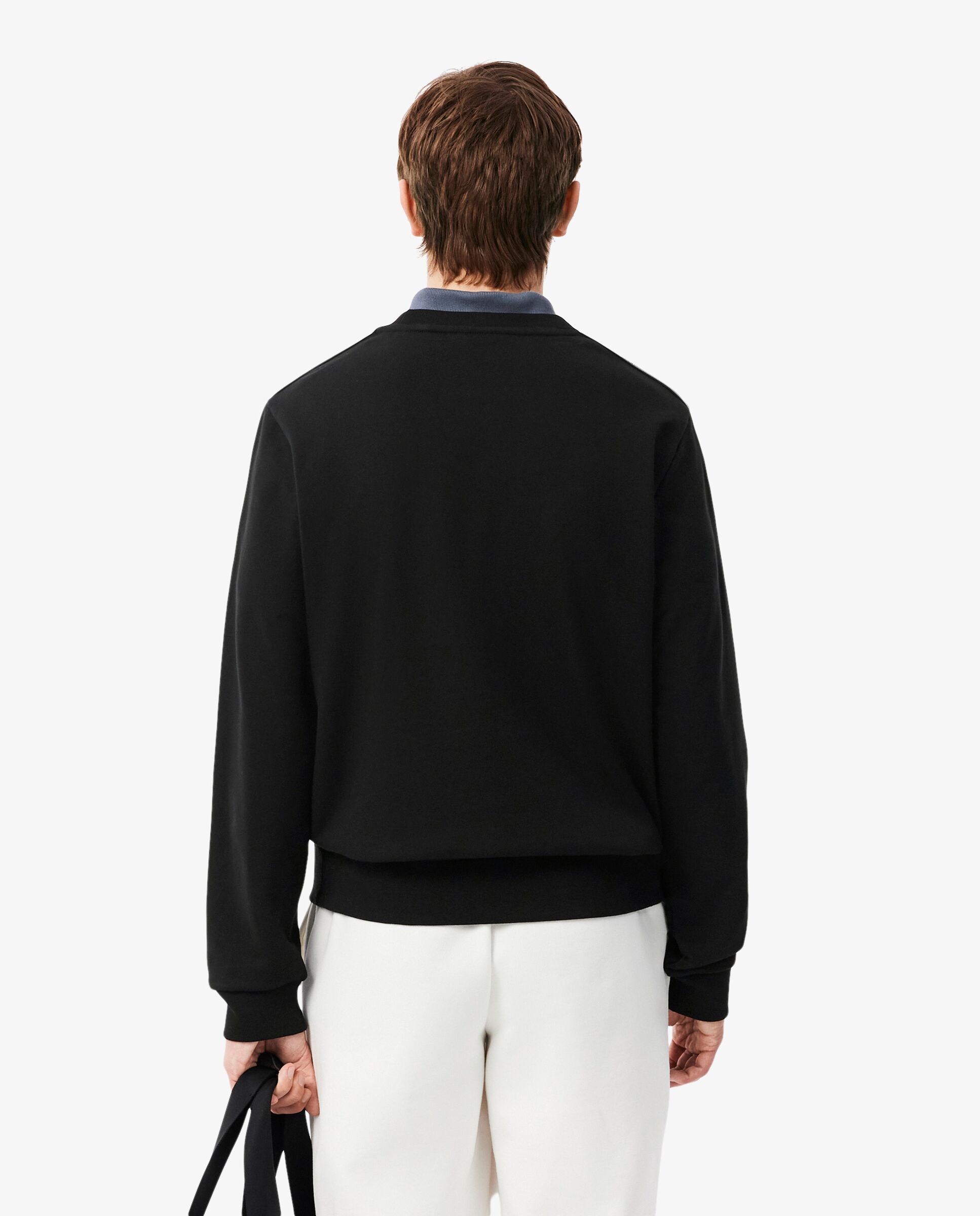 Sudadera de hombre de felpa con franja de rayas - Lacoste - Negro Negro-2