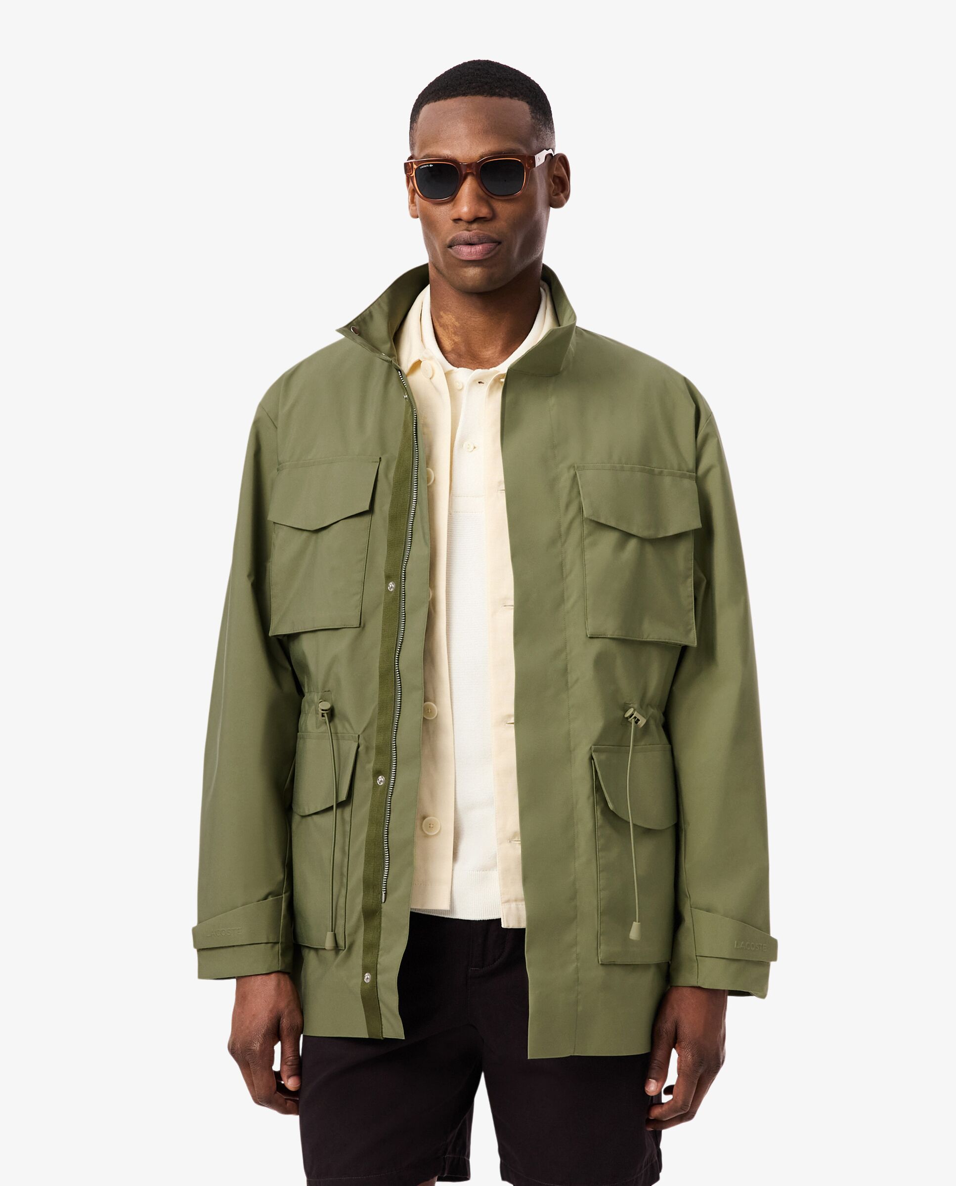 Imagen 0 de Chaqueta de hombre cortavientos de hombre hidrófuga de largo medio en verde Verde militar