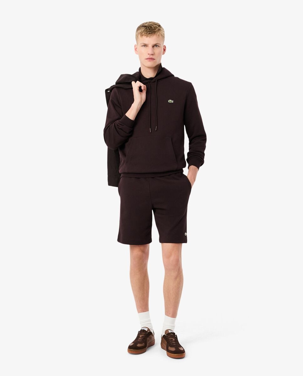 Pantalón de hombre corto de felpa de corte regular - Lacoste - Marrón Marrón-1