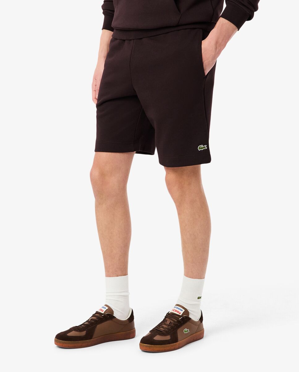 Pantalón de hombre corto de felpa de corte regular - Lacoste - Marrón Marrón-3