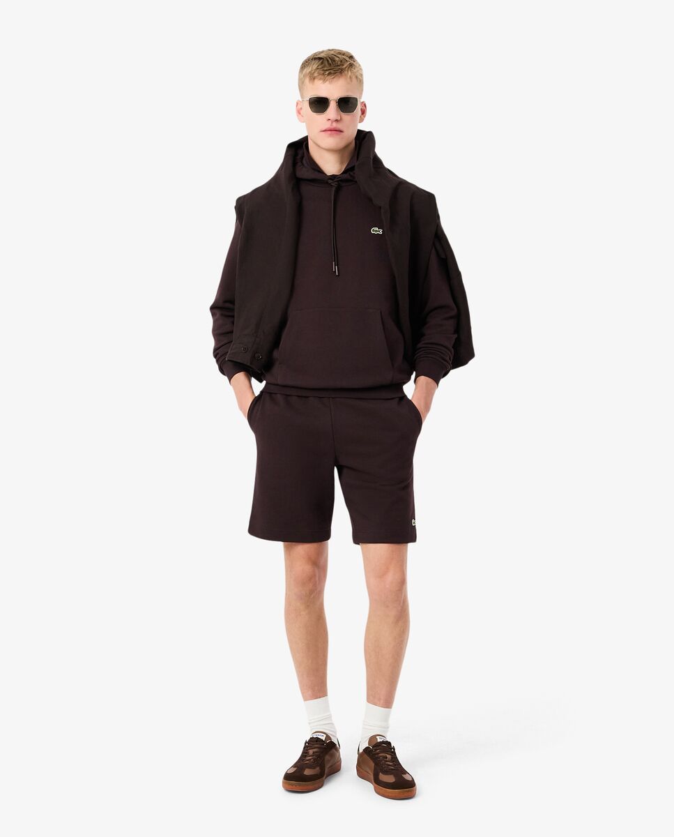 Pantalón de hombre corto de felpa de corte regular - Lacoste - Marrón Marrón-4