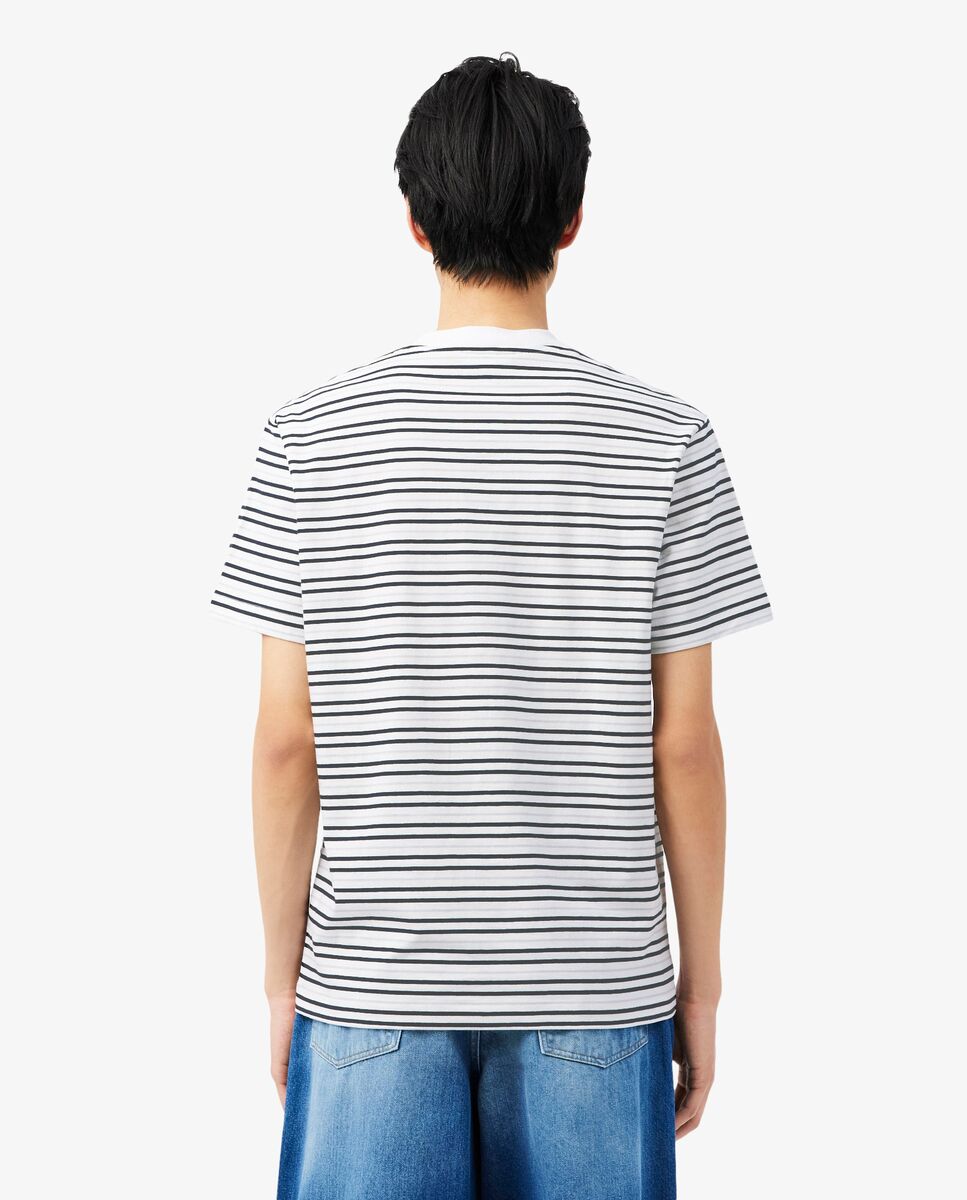 Camiseta de hombre de algodón grueso de rayas - Lacoste - Negro Negro-2