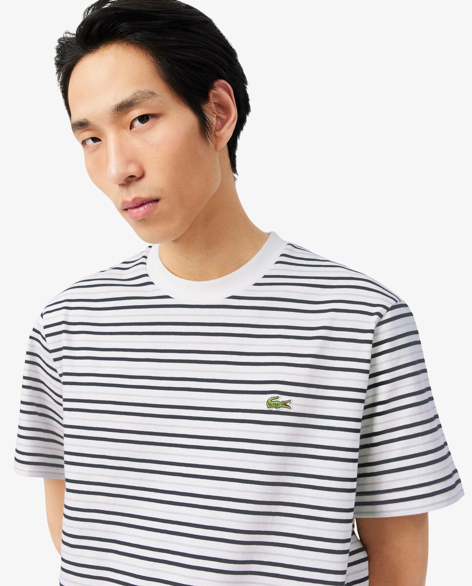 Camiseta de hombre de algodón grueso de rayas - Lacoste - Negro Negro-3