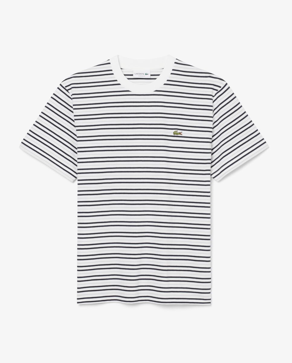Camiseta de hombre de algodón grueso de rayas - Lacoste - Negro Negro-5
