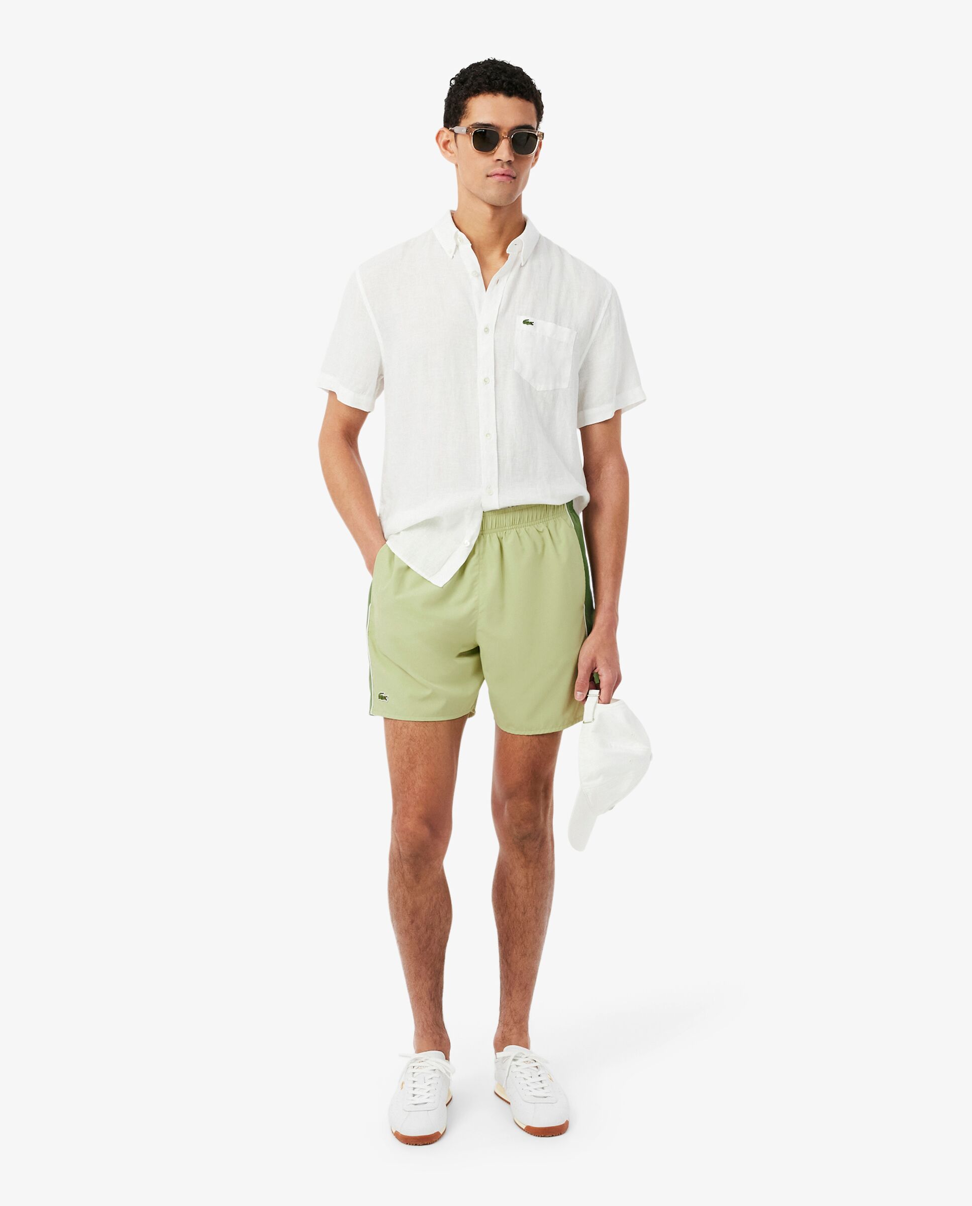 Bañadores boxer de hombre de poliéster - Lacoste - Verde Verde-4