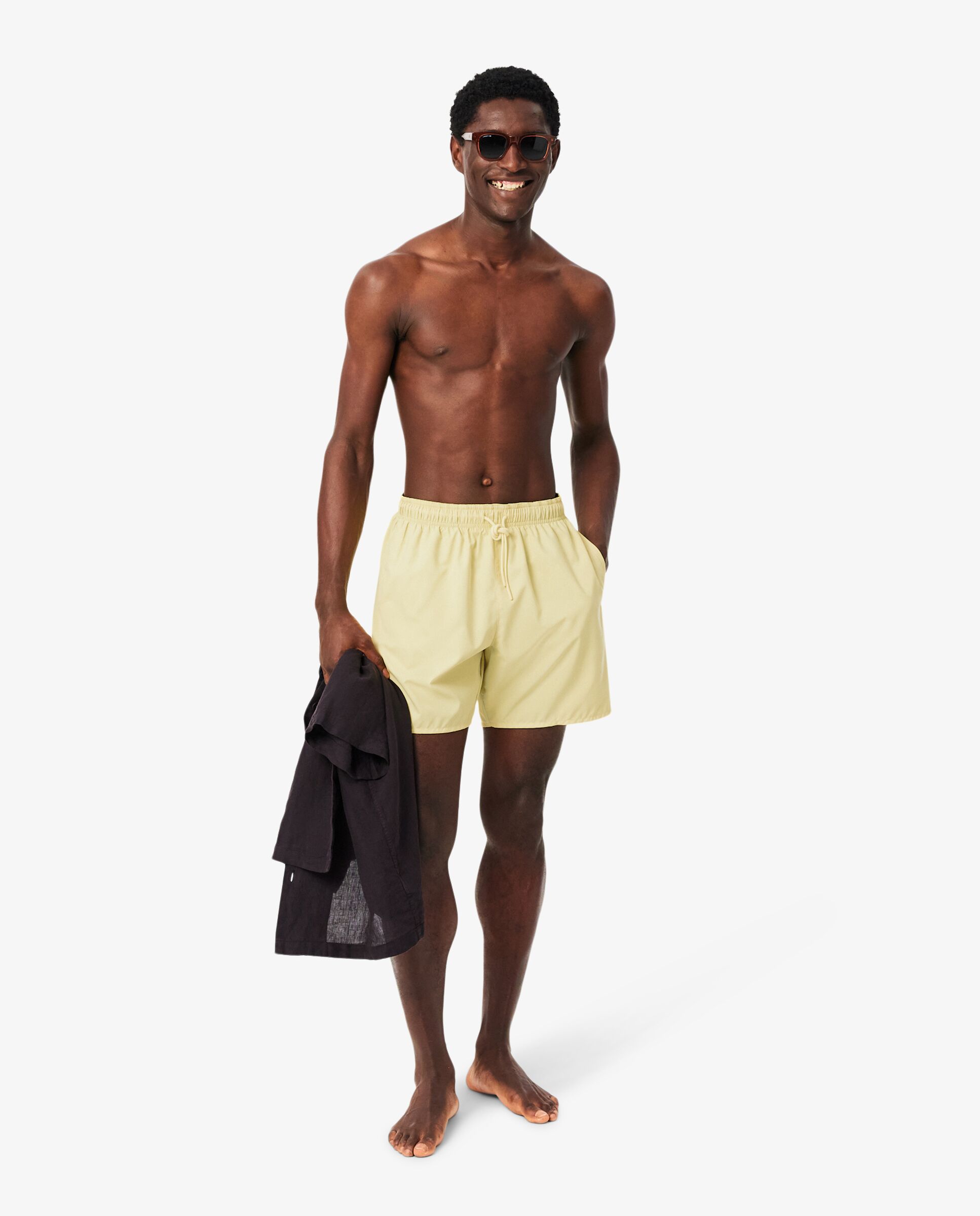 Short de baño Monochrome de largo medio - Lacoste - Amarillo Amarillo-1