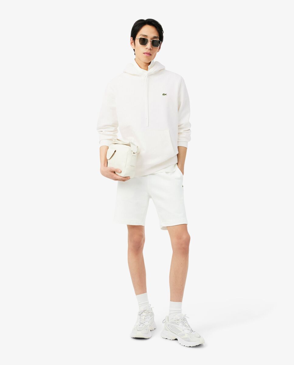 Sudadera de hombre con capucha y cremallera con rayas de logotipo - Lacoste - Blanco Blanco-4